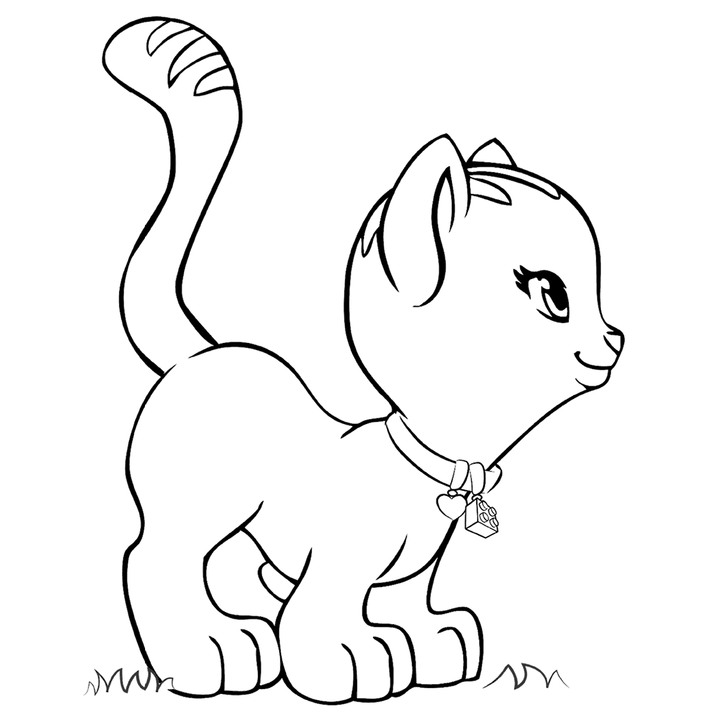 Lego Friends Cat Coloring Page