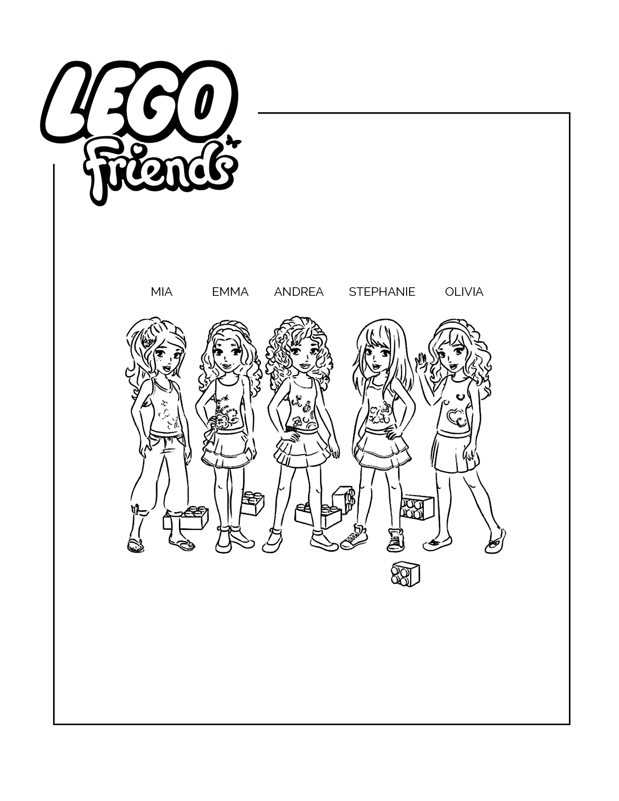 Lego Friends Characters Coloring Pages