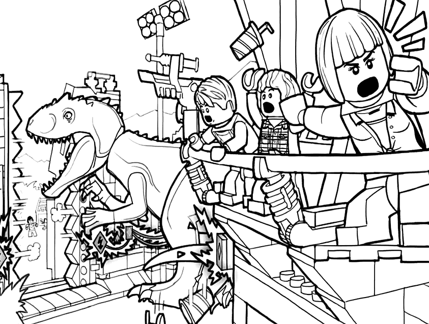 Lego Jurassic World Coloring Page