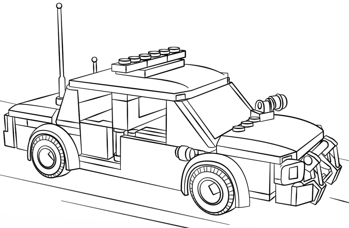 Lego Police Car Coloring Pages