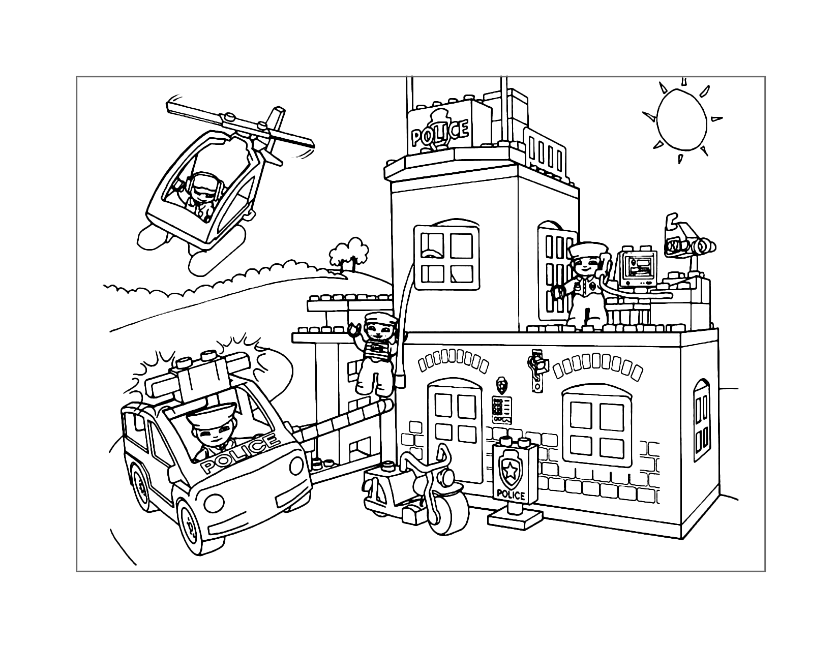 Lego Police Department Coloring Page