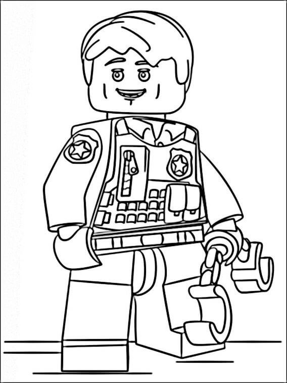 Lego Police Man Coloring Page