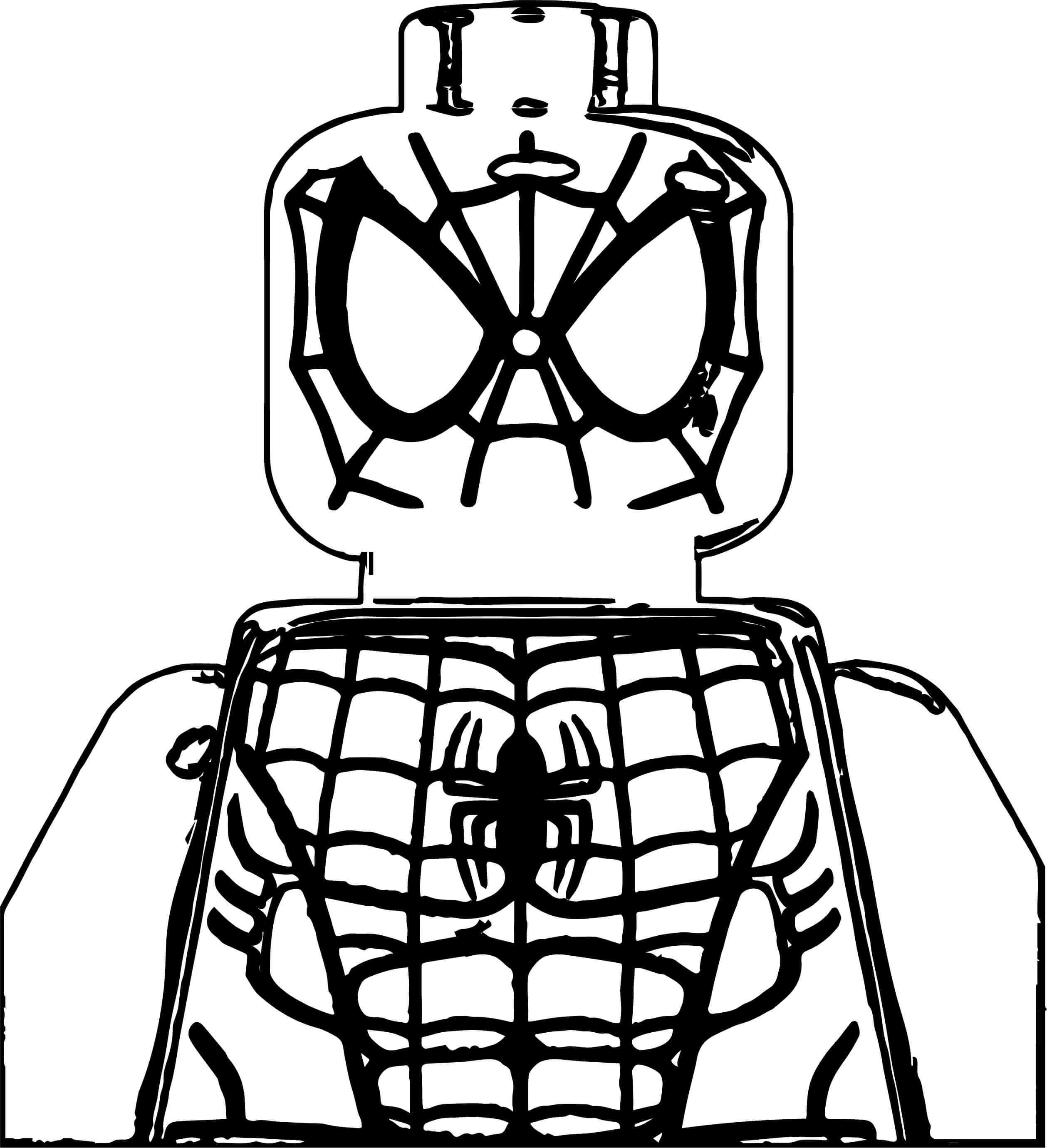 Lego Spiderman Face Coloring Pages