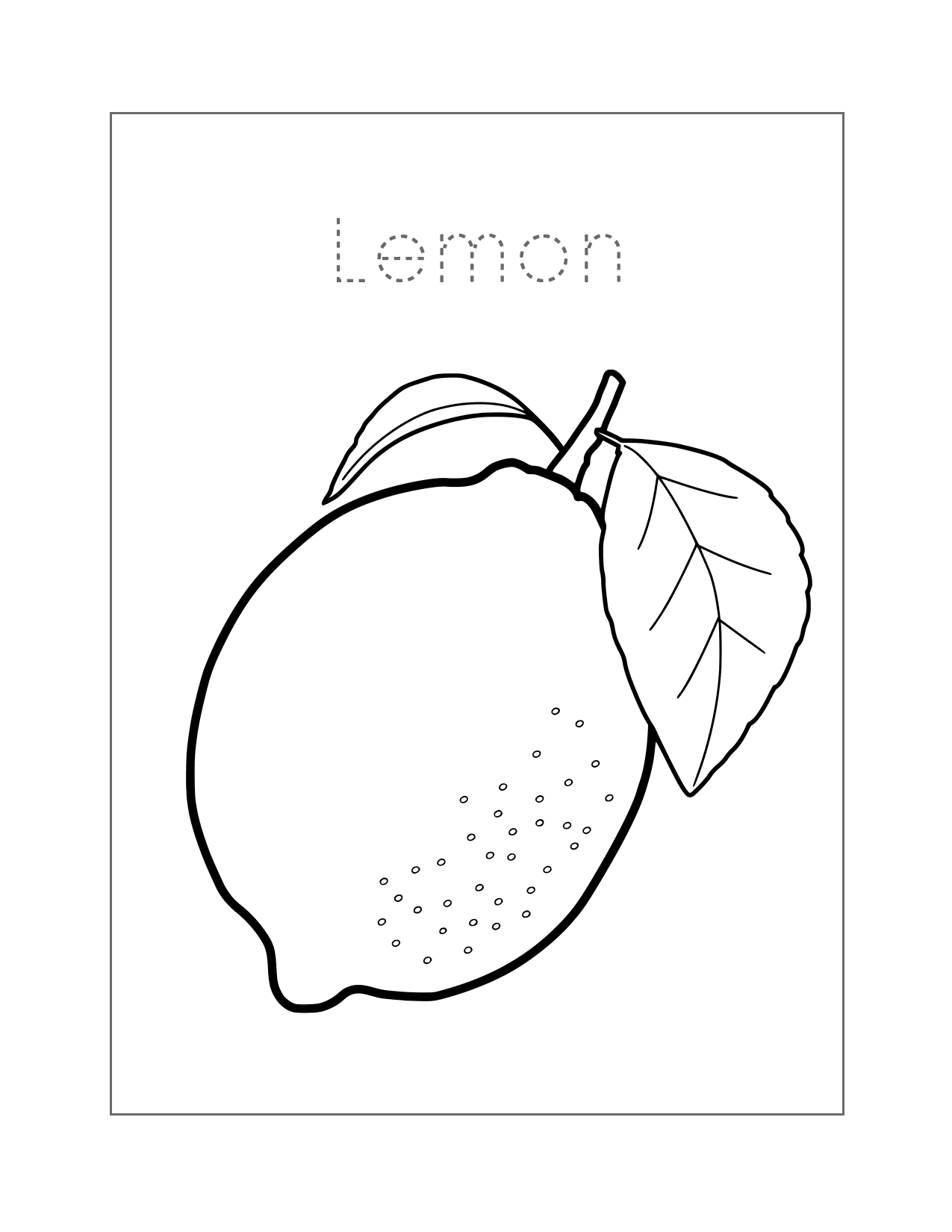 Lemon Spelling Coloring Sheet