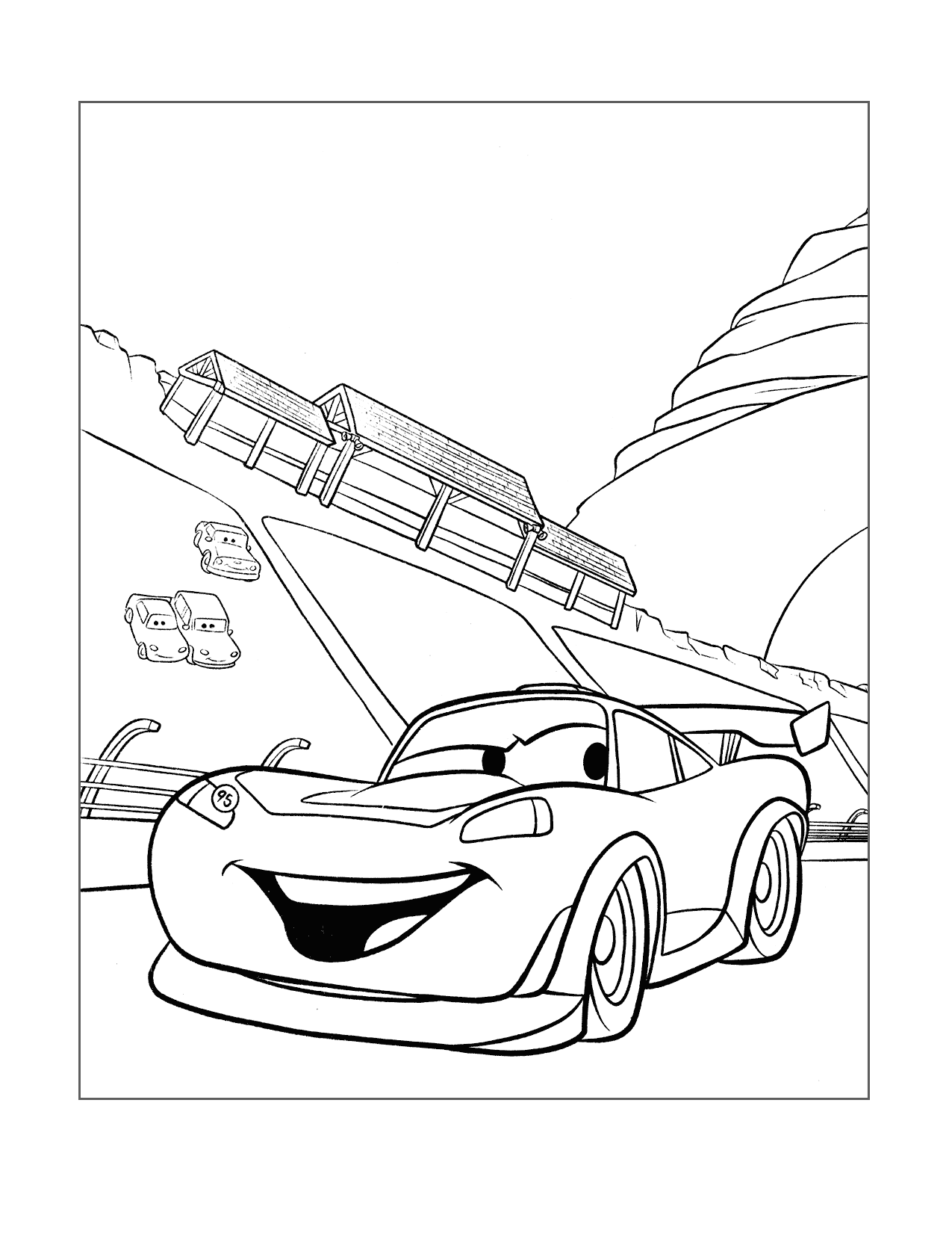 Lightning Cars Coloring Page