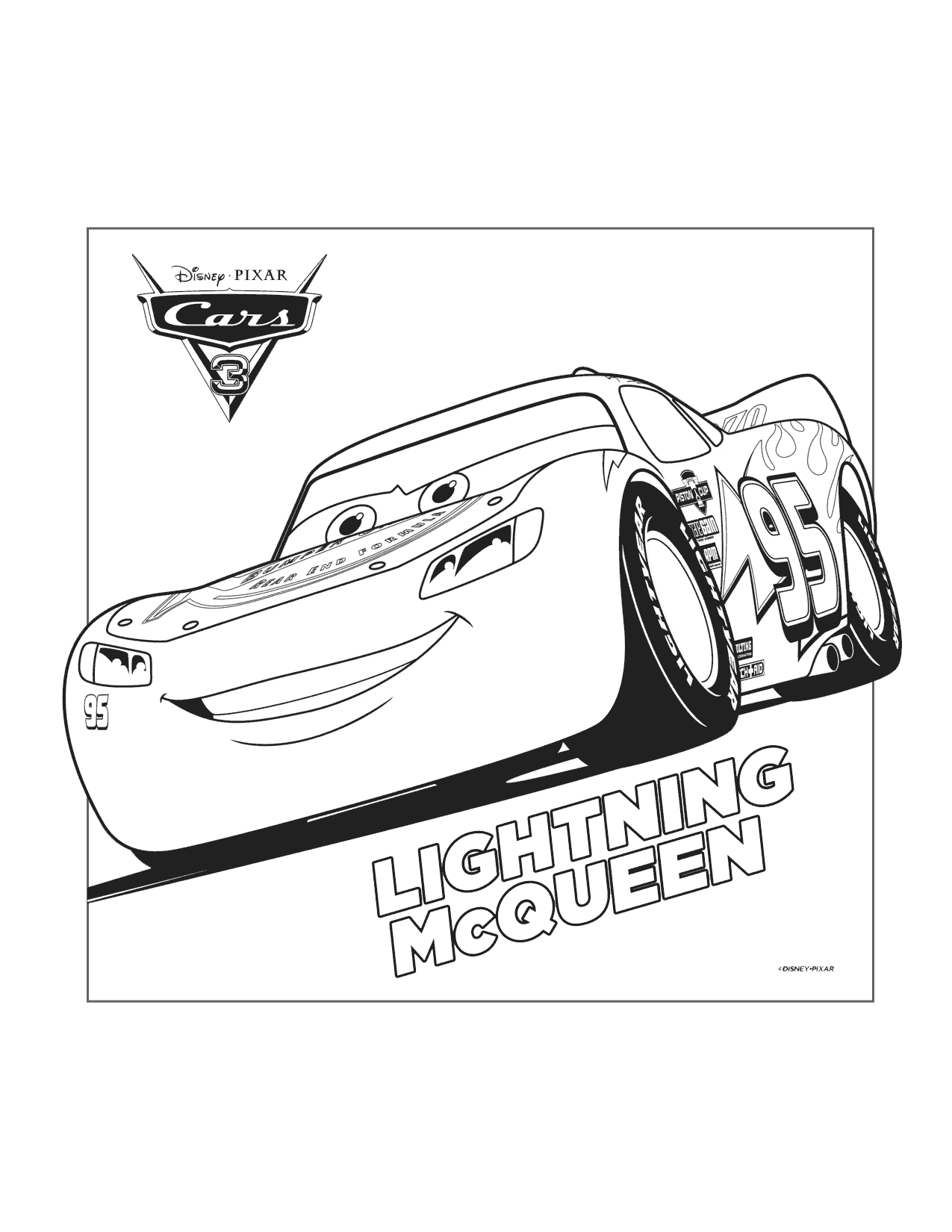 Lightning Mcqueen Cars Coloring Page