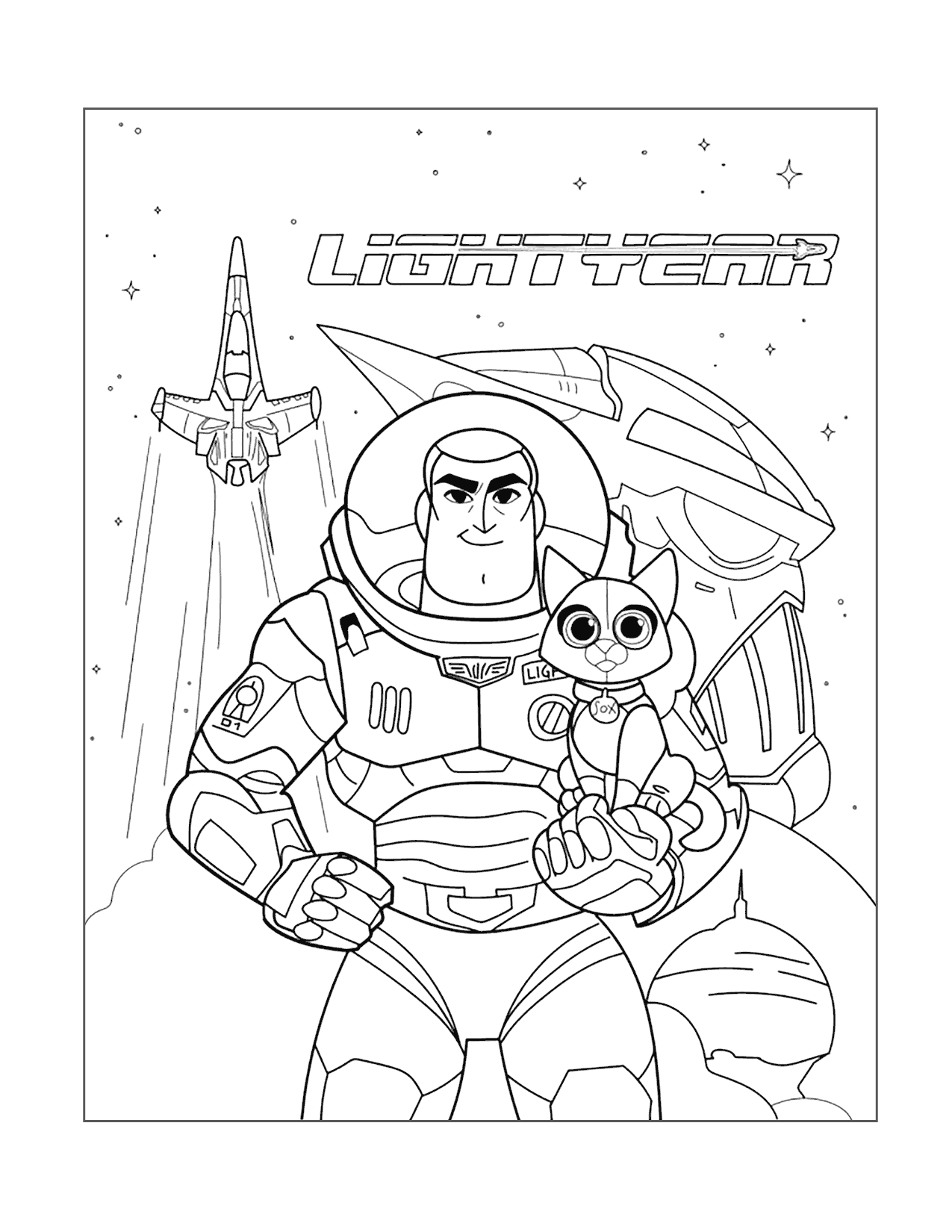 Lightyear And Sox Coloring Page
