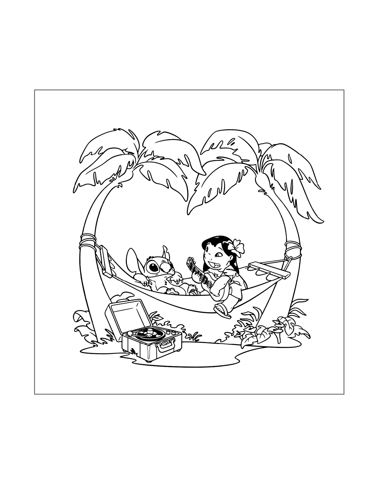 Lilo Sings A Song Coloring Page