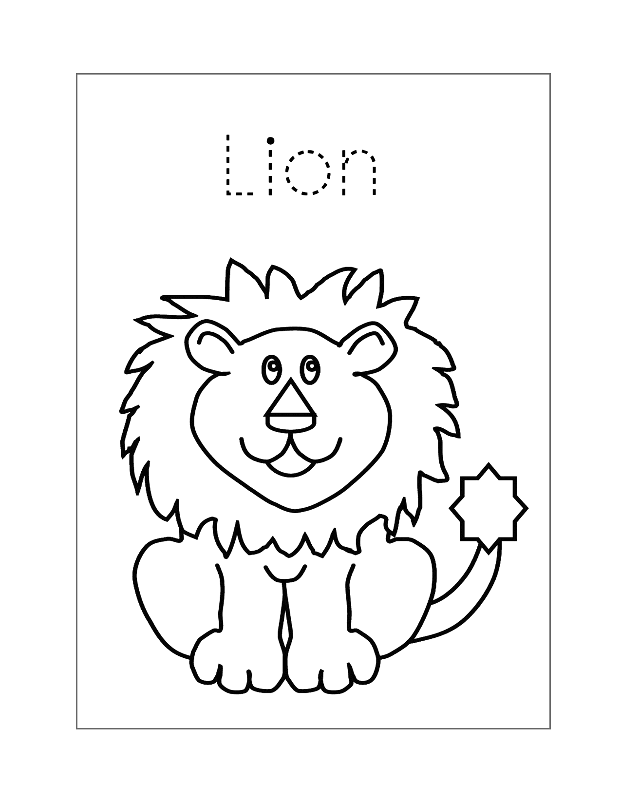 Lion Coloring Page For Preschool