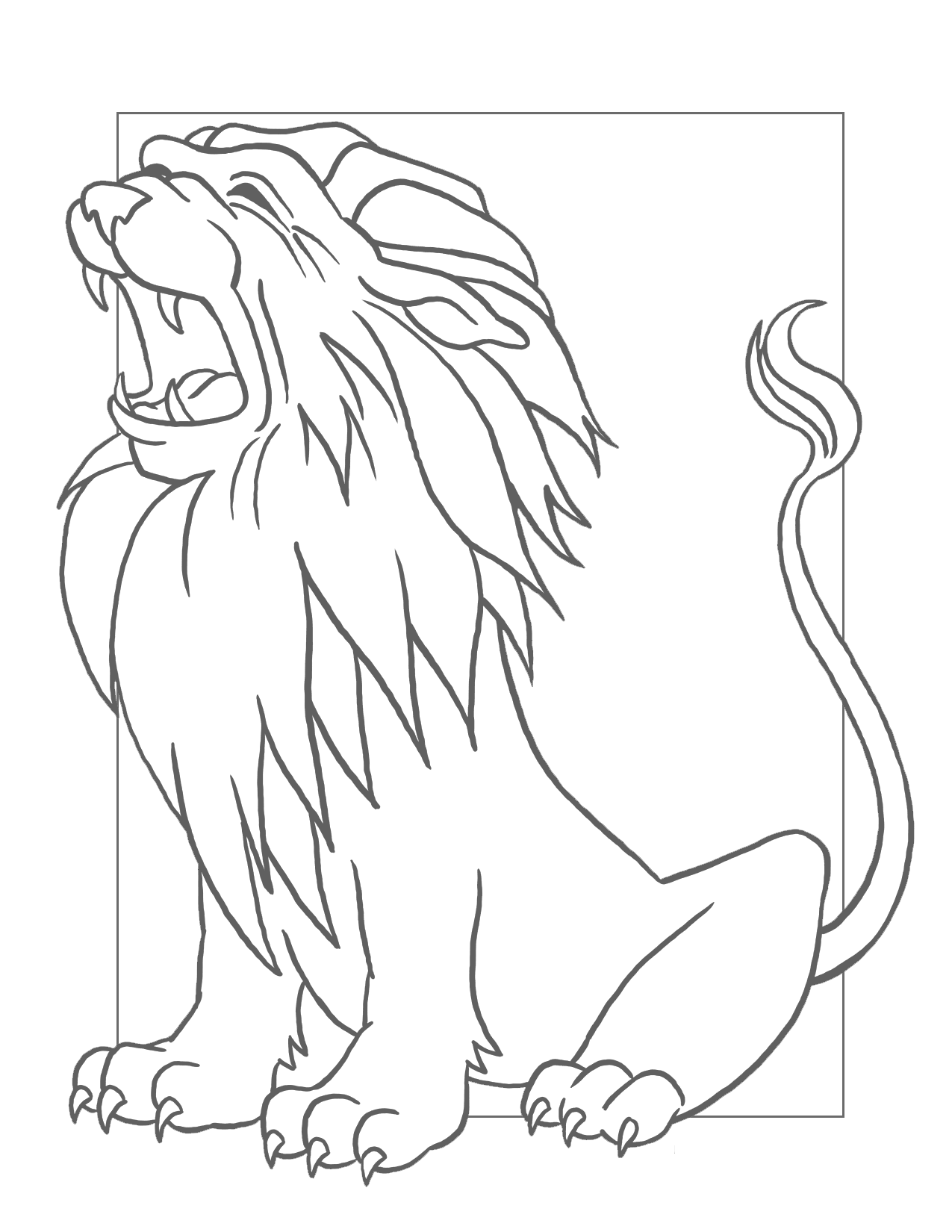 Lion Roaring Coloring Page