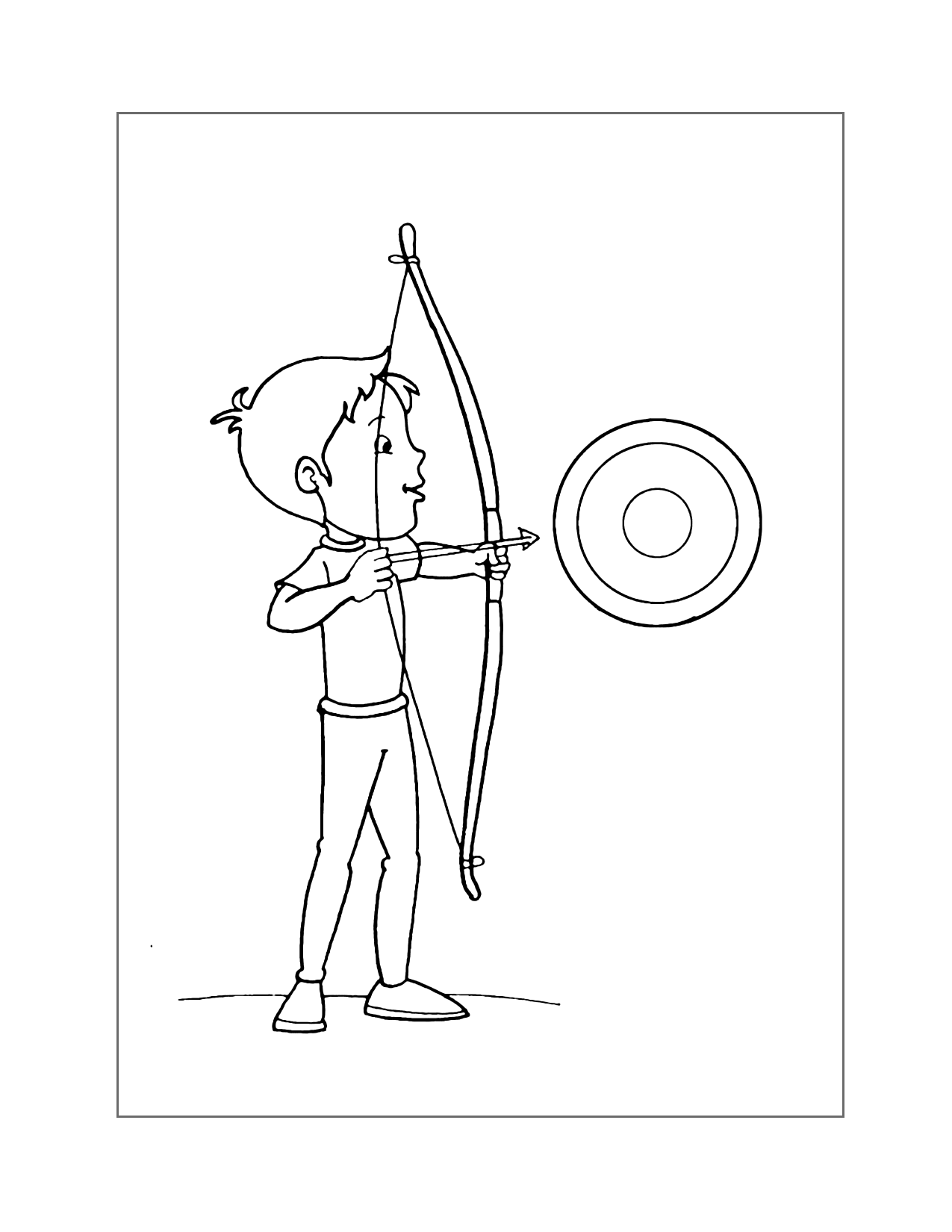 Little Boy Archery Coloring Pages