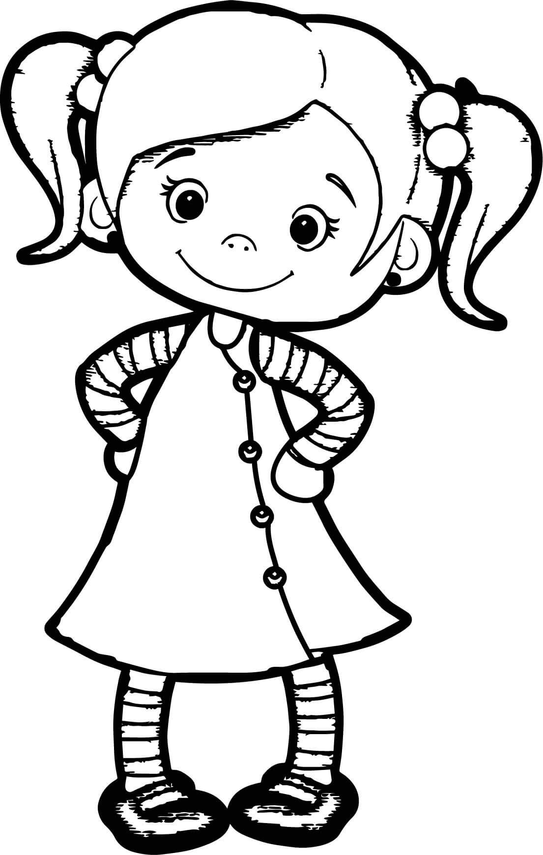 Little Girl Coloring Page