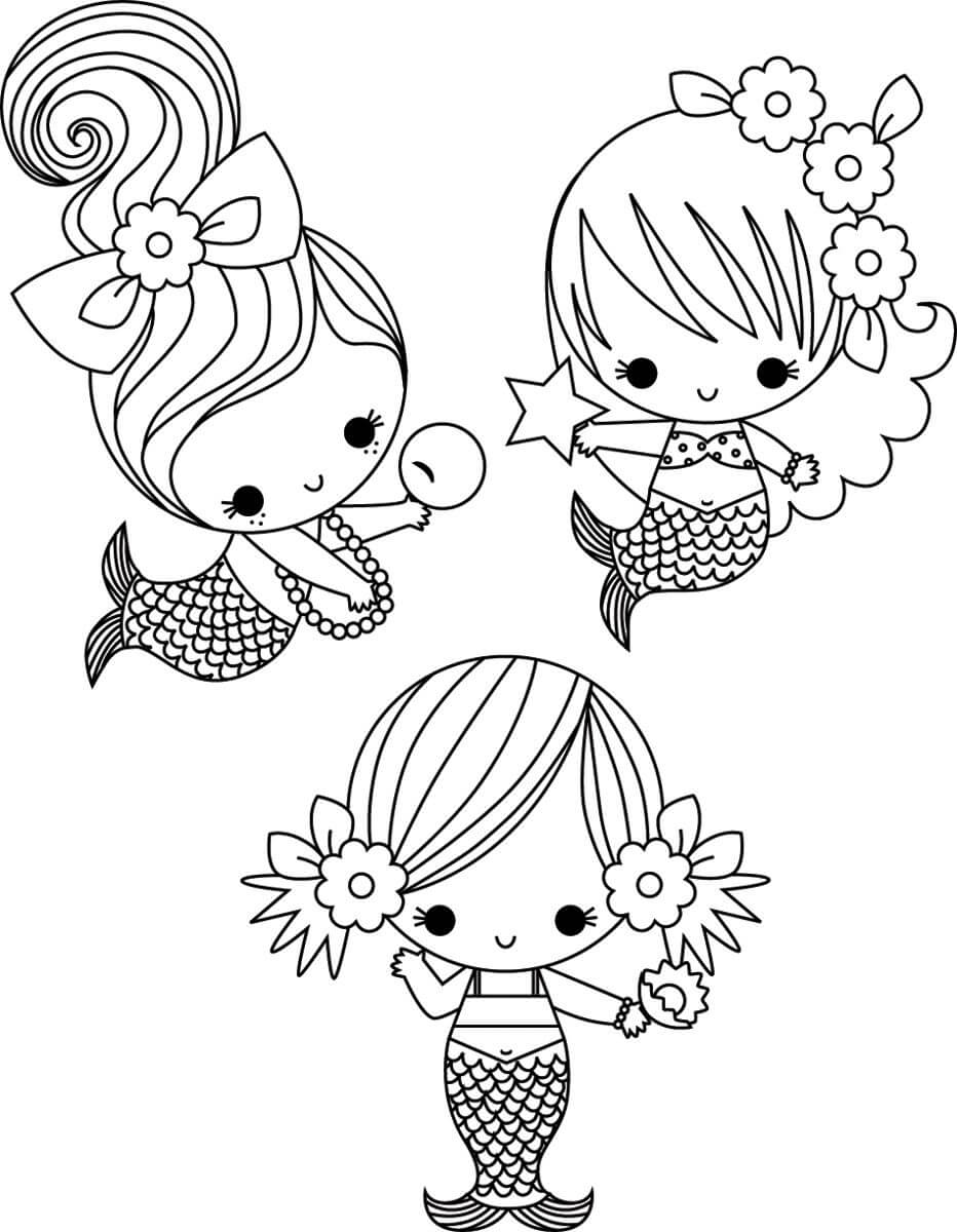 Little Mermaid Girls Coloring Pages