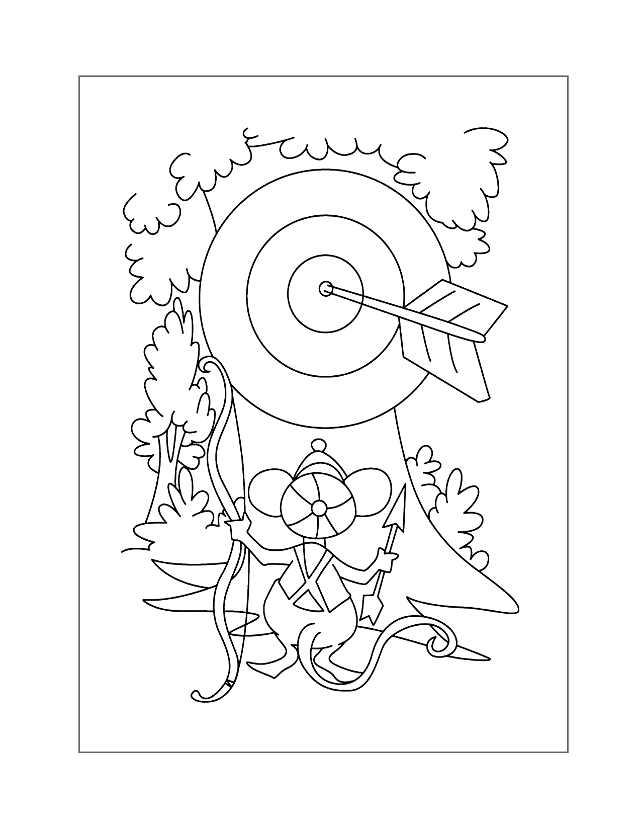 Little Mouse Hit The Target Coloring Page