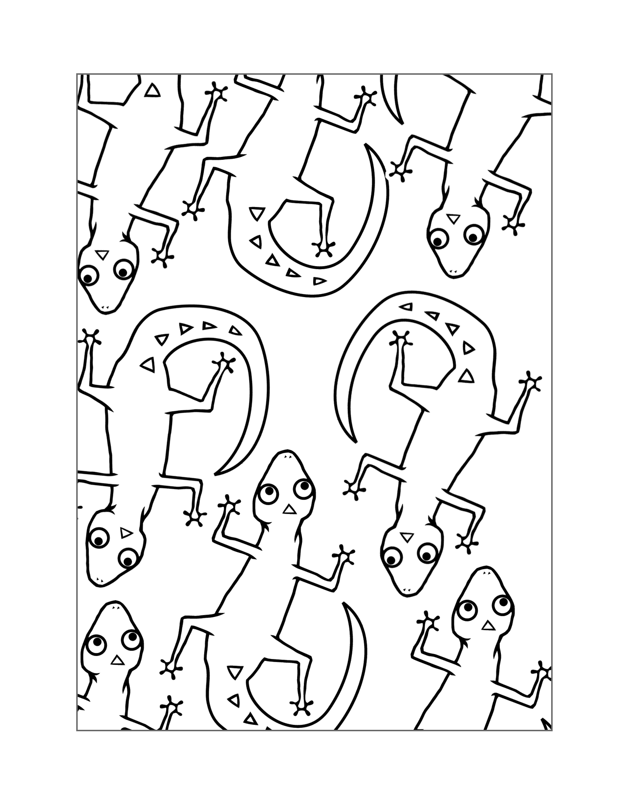 Lizard Pattern Coloring Page