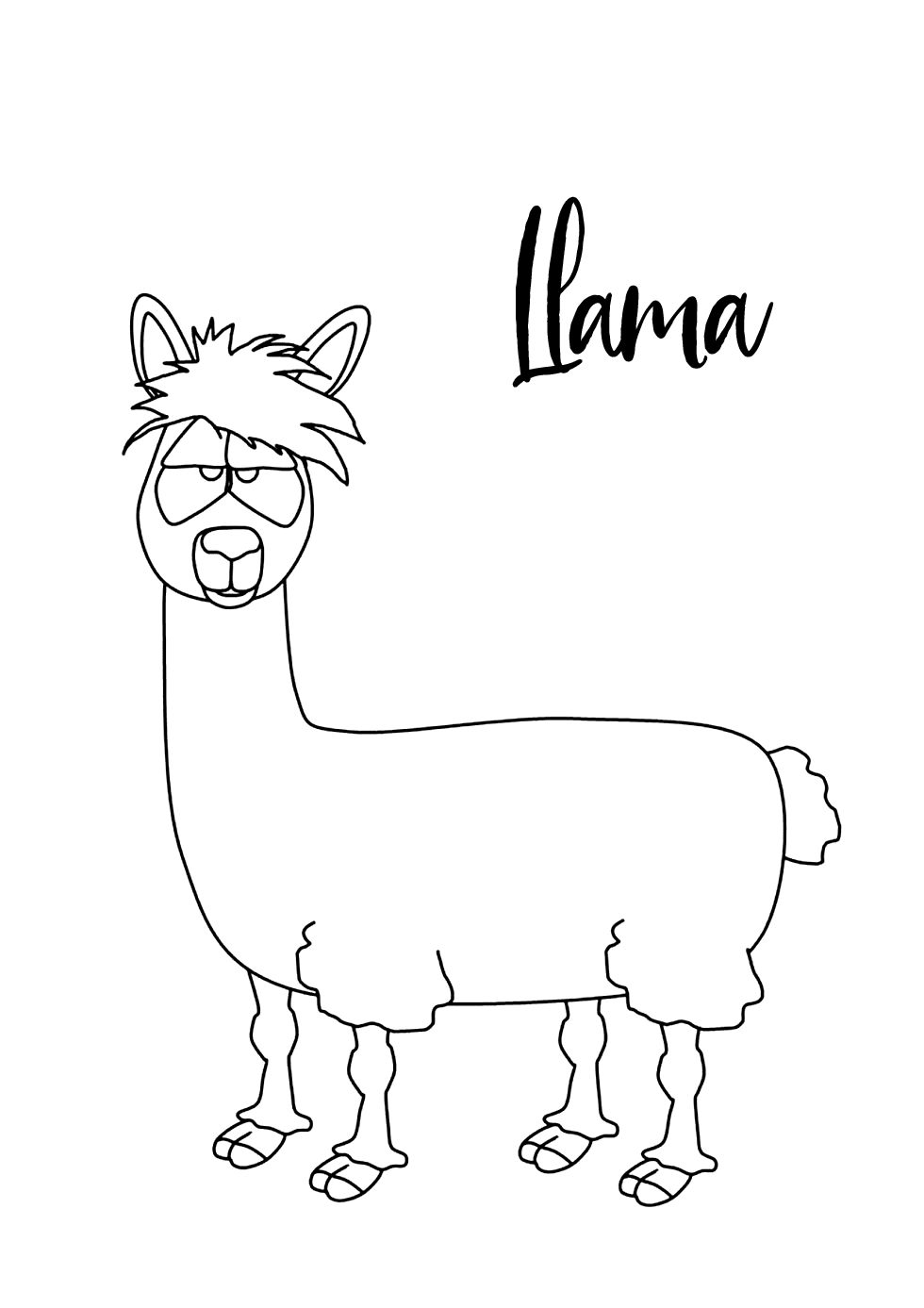 Llama Coloring Pages