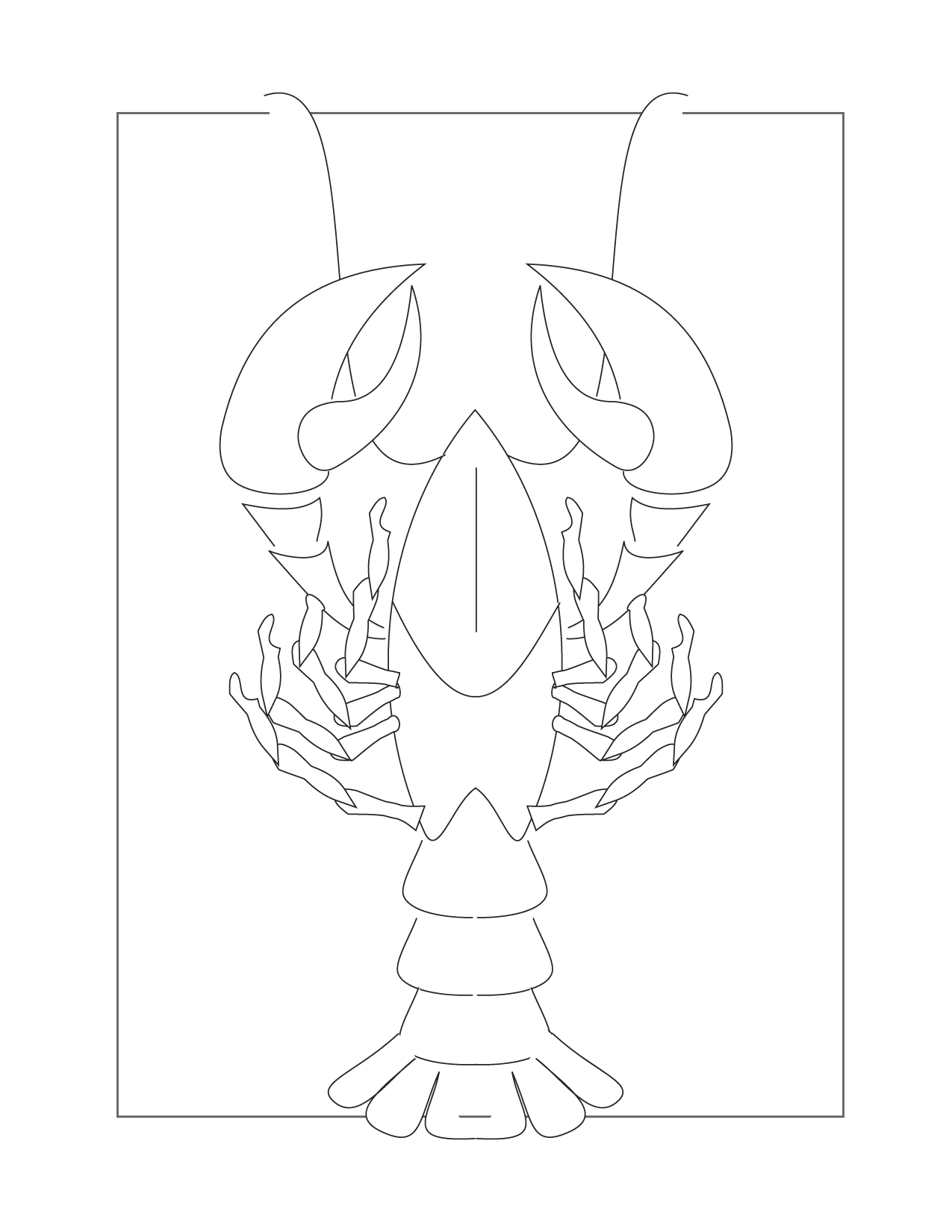 Lobster Lineart From Above Coloring Page