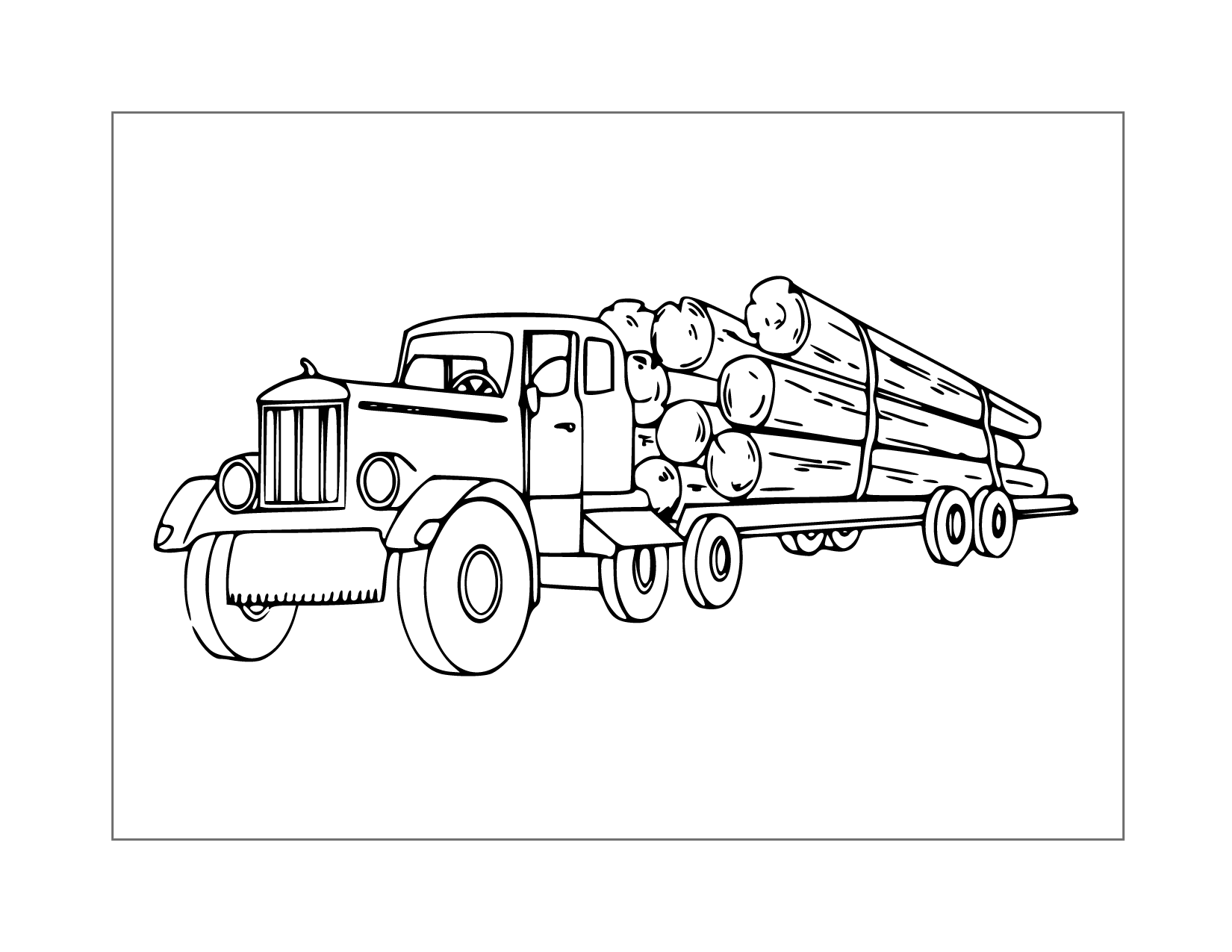 Logging Truck Coloring Page