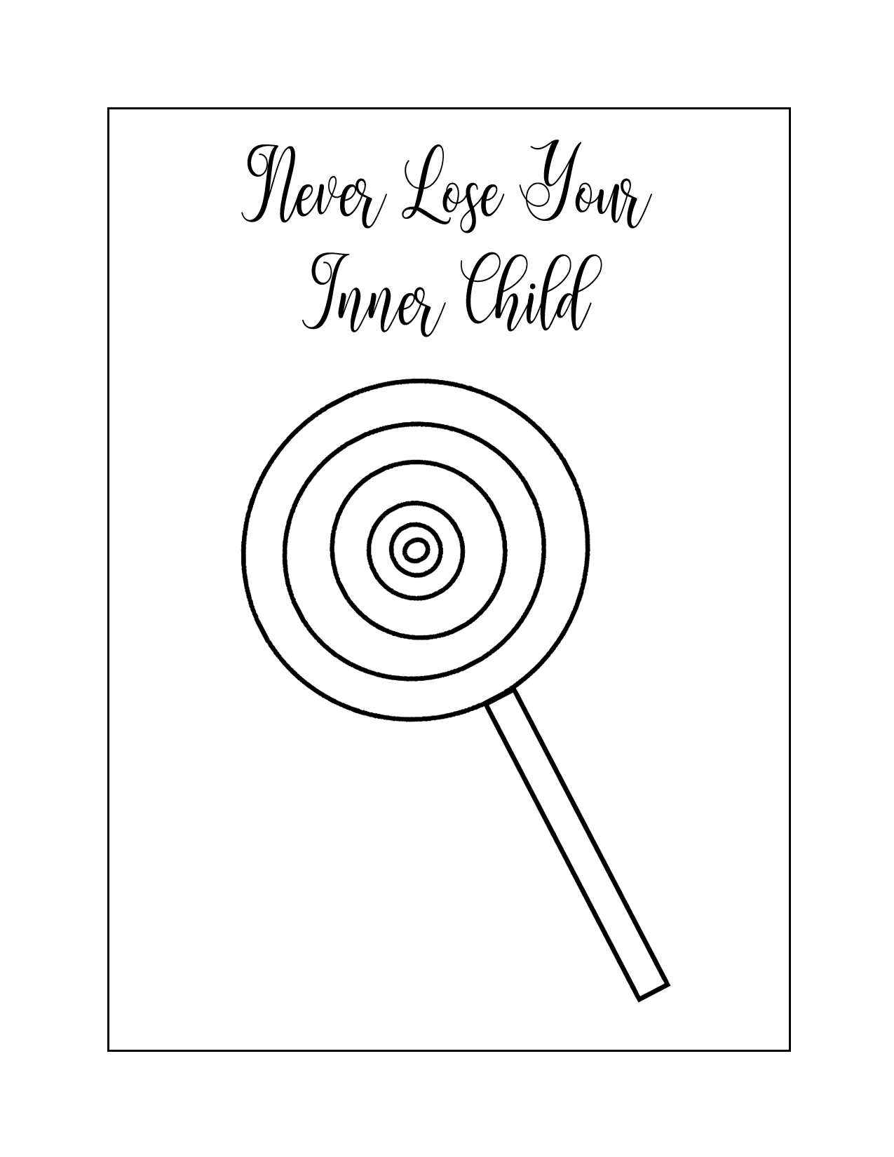 Lollipop Inspirational Coloring Page
