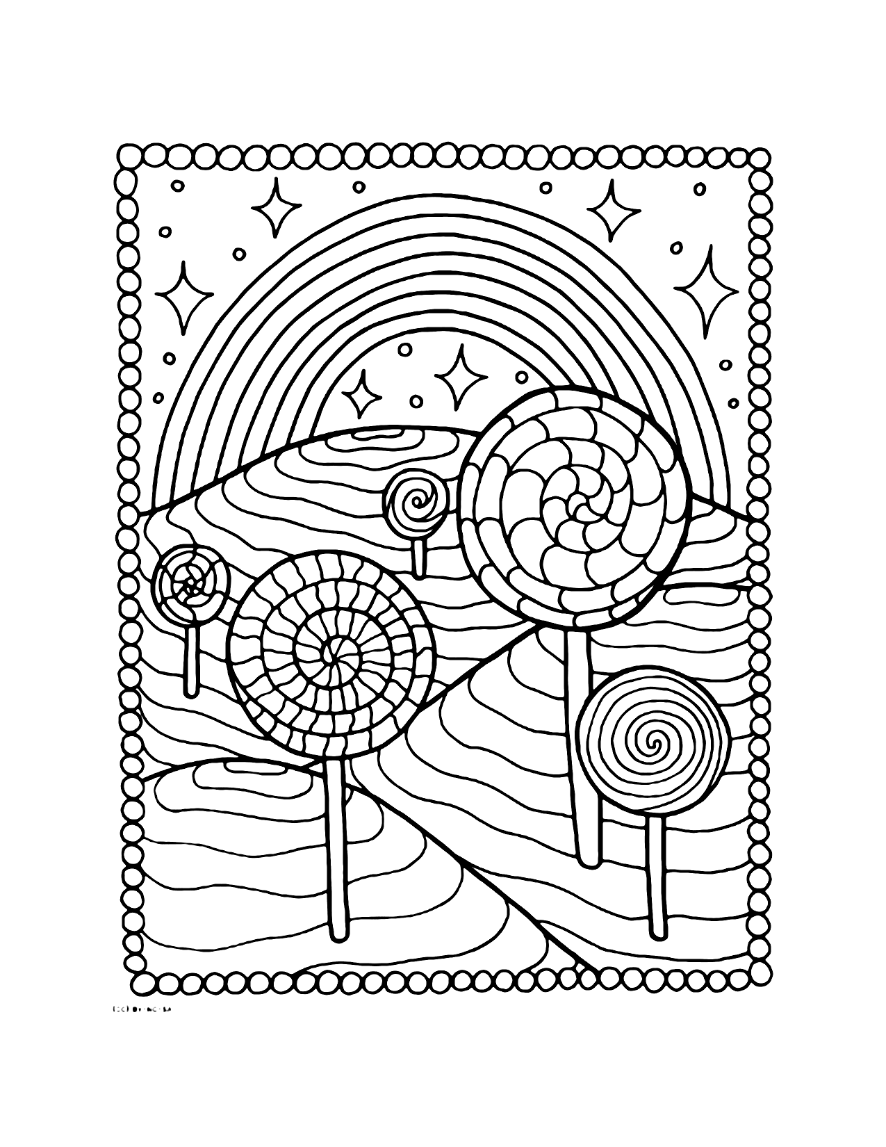 Lollipops And Rainbows Coloring Pages