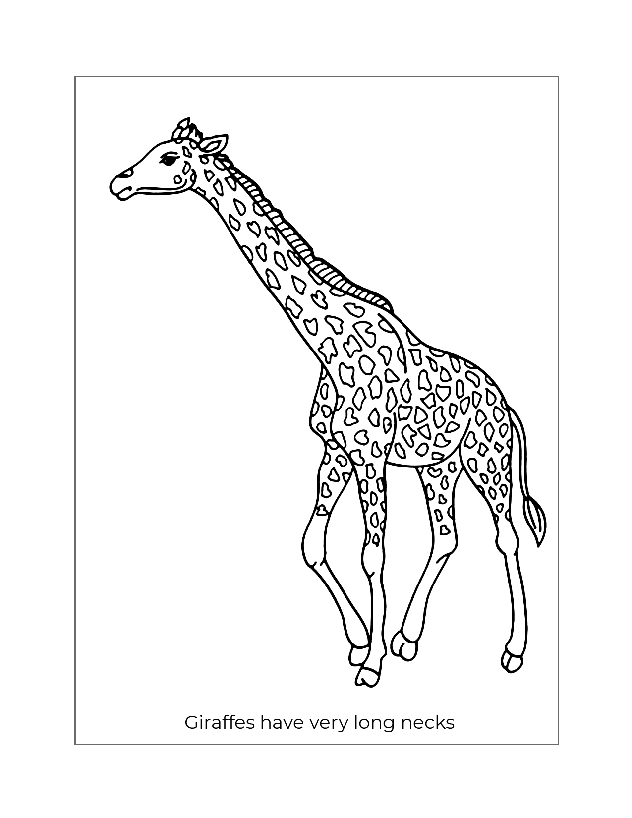 Long Neck Giraffe Coloring Page