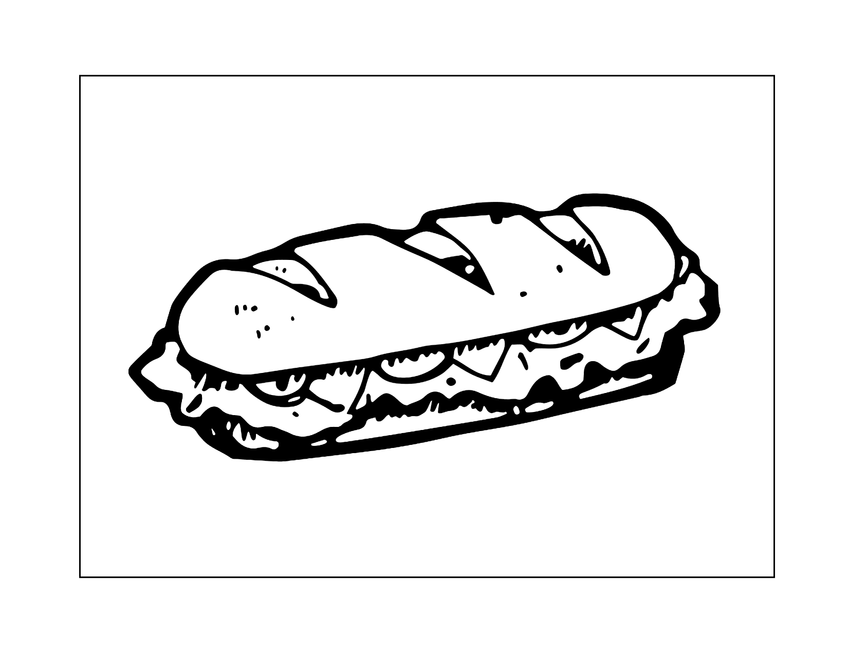 Long Sandwich Coloring Page