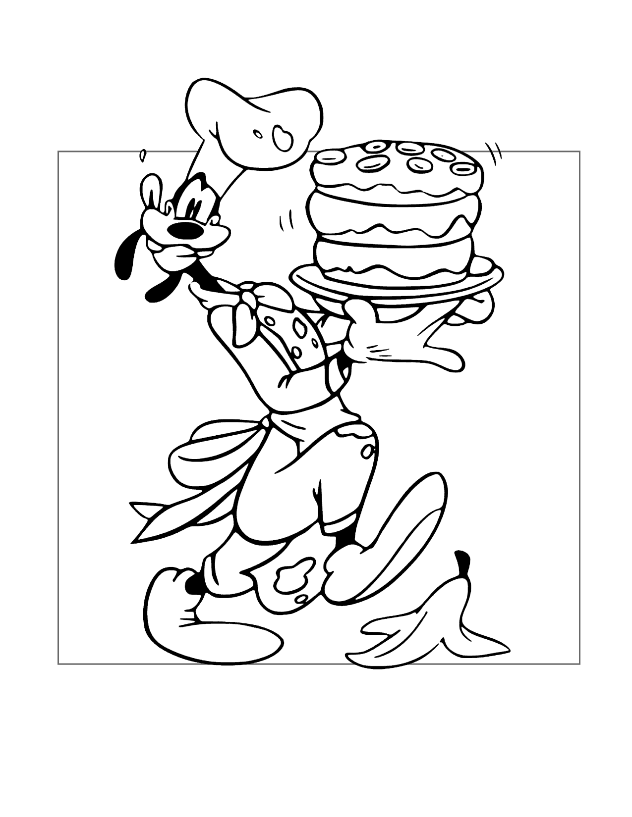 Look Out Chef Goofy Coloring Page