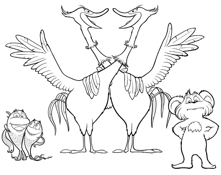 Lorax Characters Coloring Page