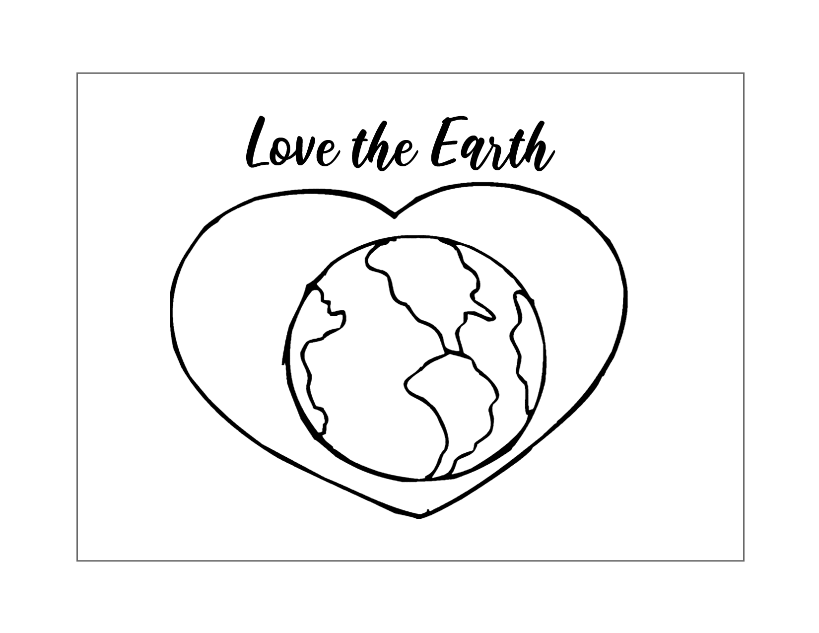 Love The Earth Coloring Page