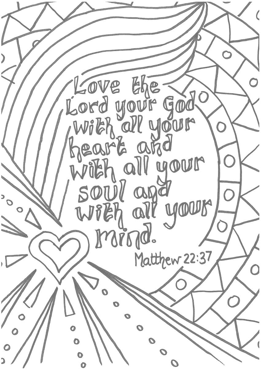 Love The Lord Matthew 22 Jesus Coloring Pages