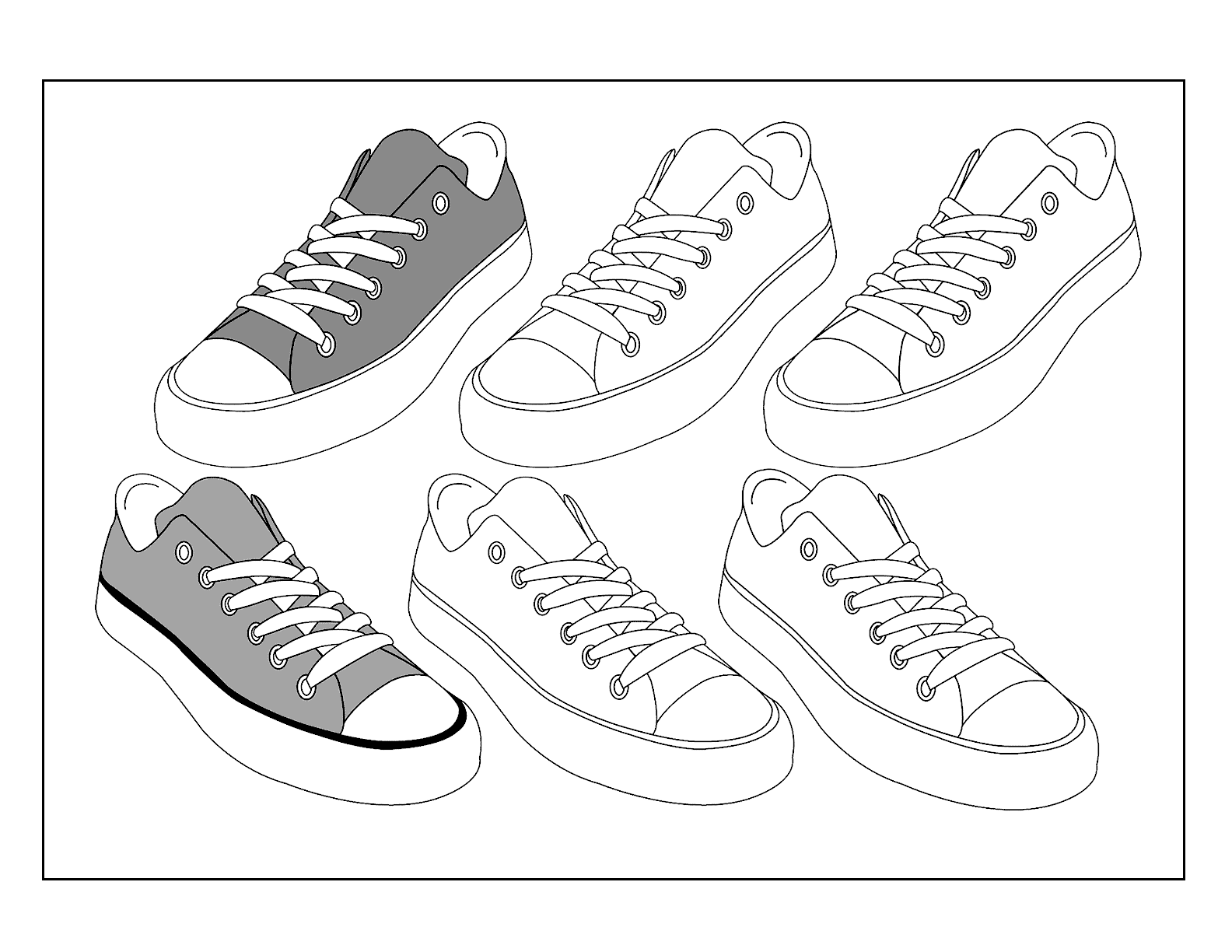 Lowtop Sneakers Coloring Page