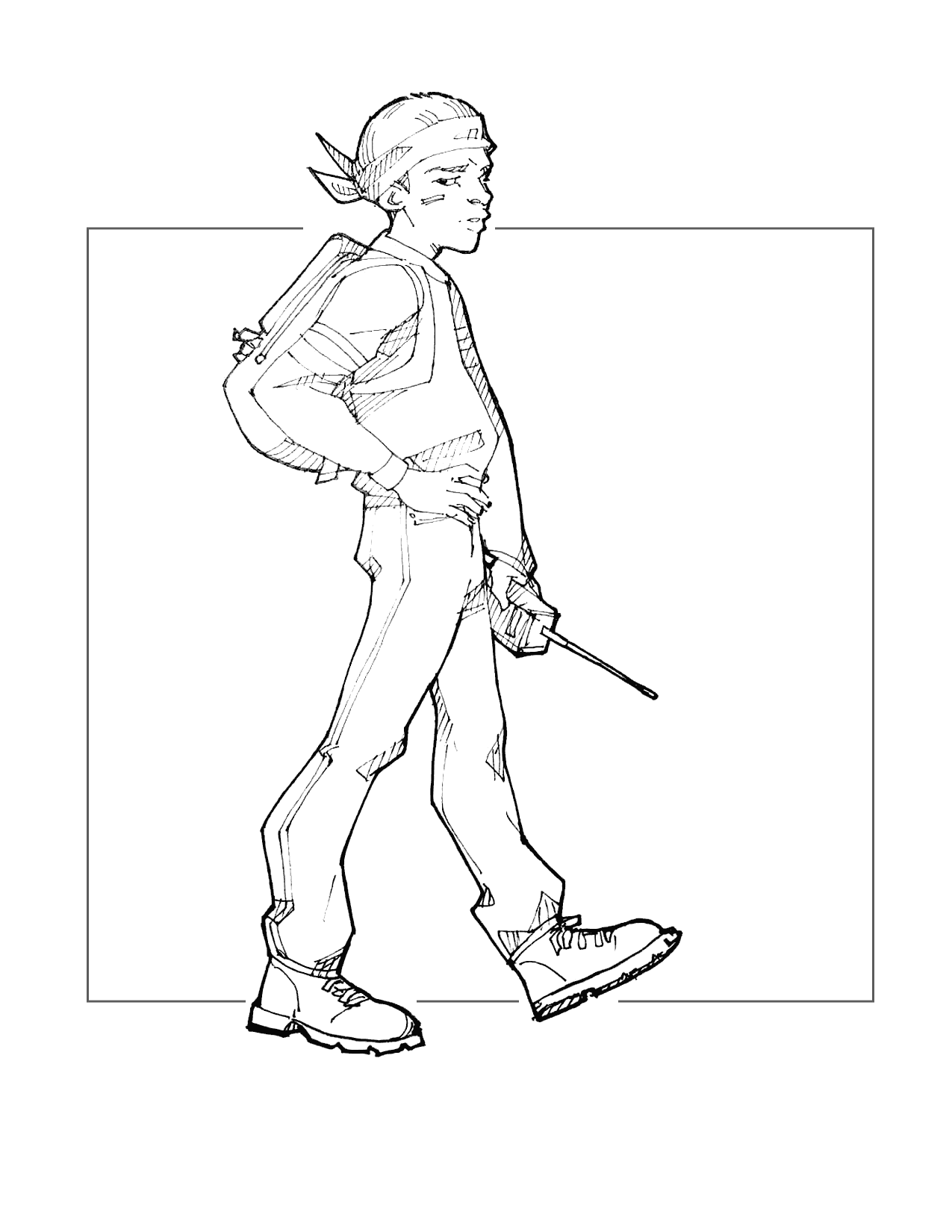 Lucas Stranger Things Coloring Page