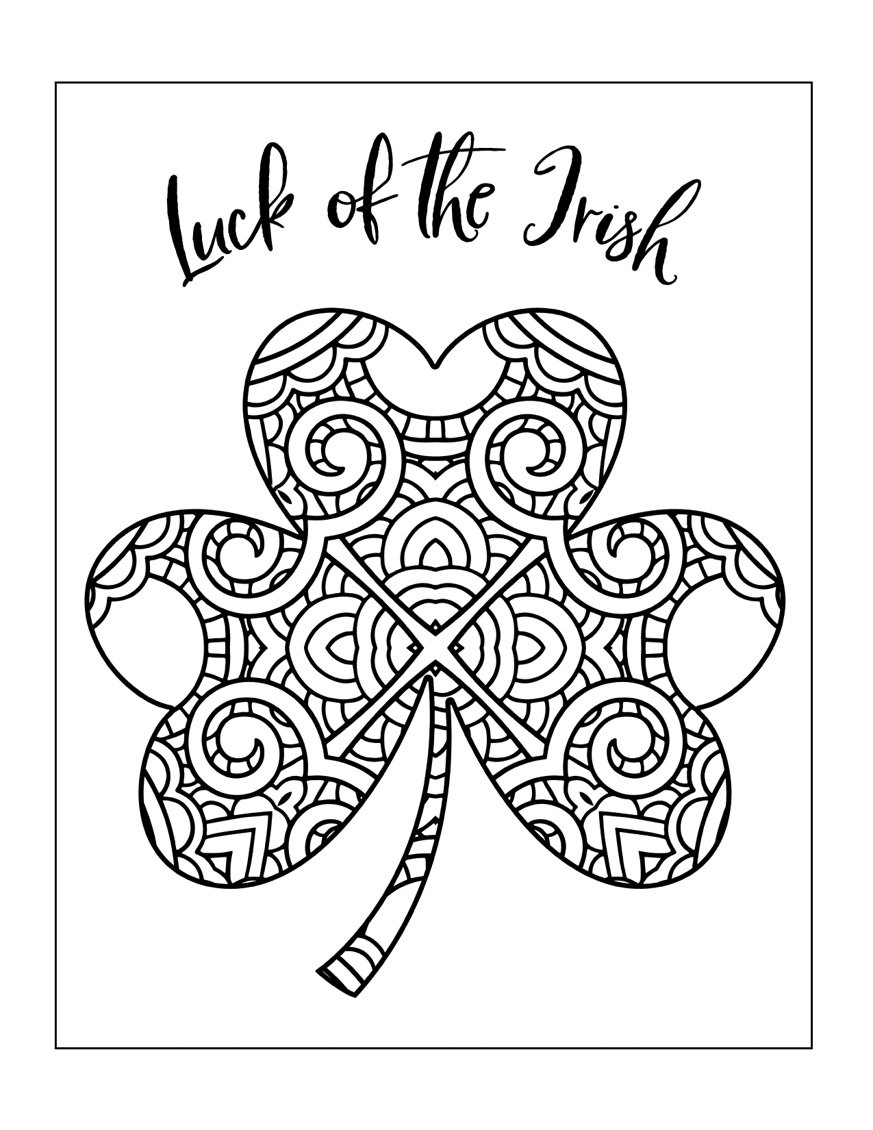 Lucky Shamrock Coloring Page