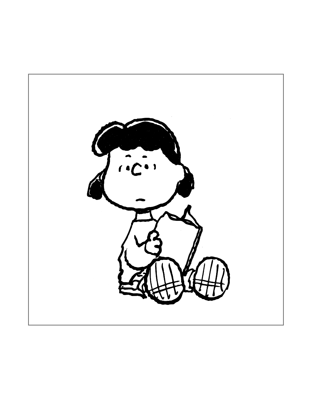 Lucy Reading Coloring Page