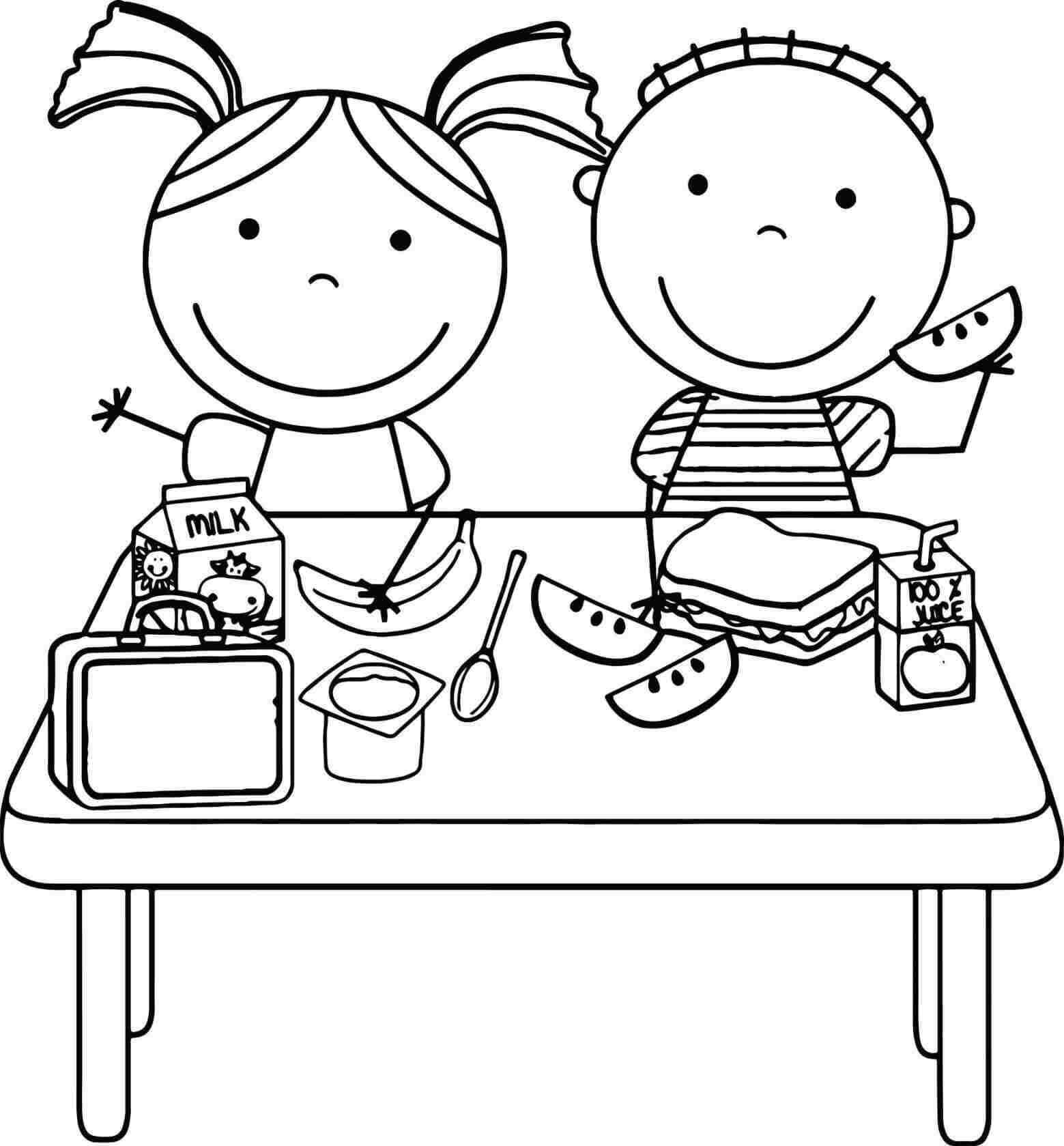 Lunch Coloring Page