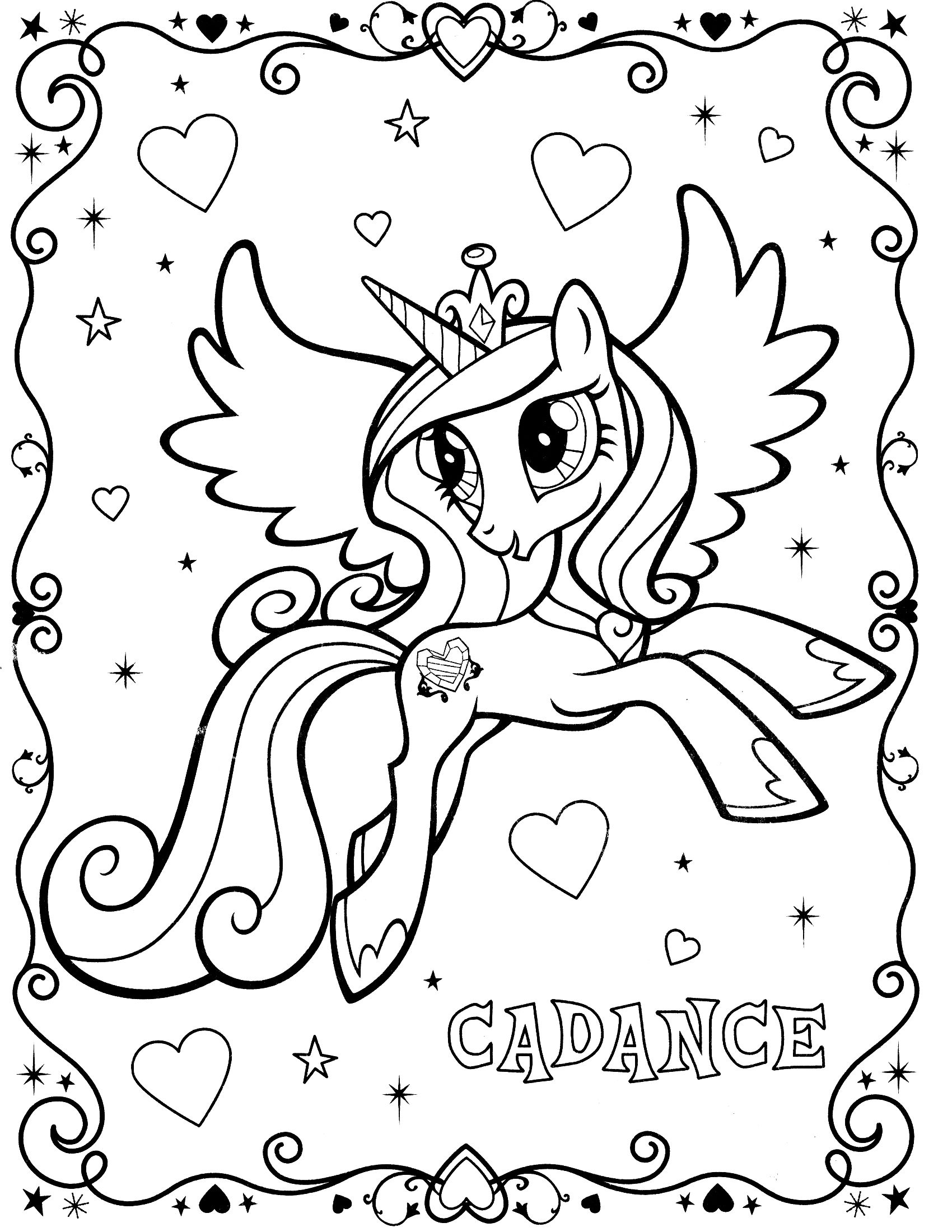 MLP Cadance Unicorn Coloring Page