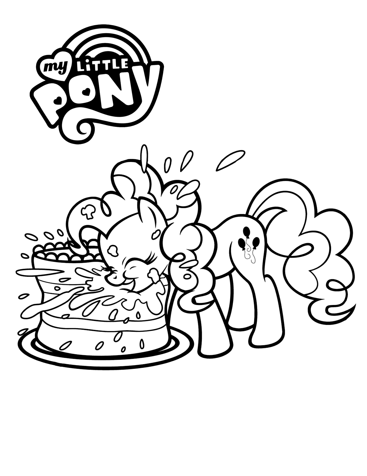MLP Pinkie Pie Loves Cake Coloring Page