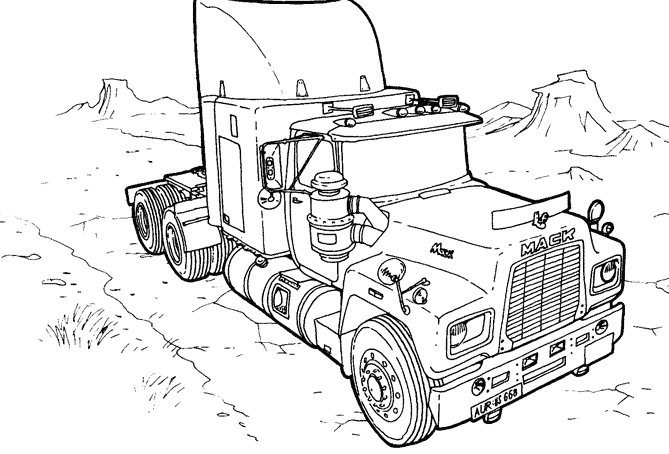 Mac Truck Coloring Page Free