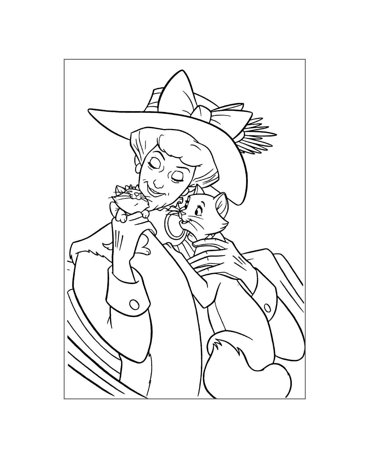 Madame Bonfamille Loves Her Aristocats Coloring Page