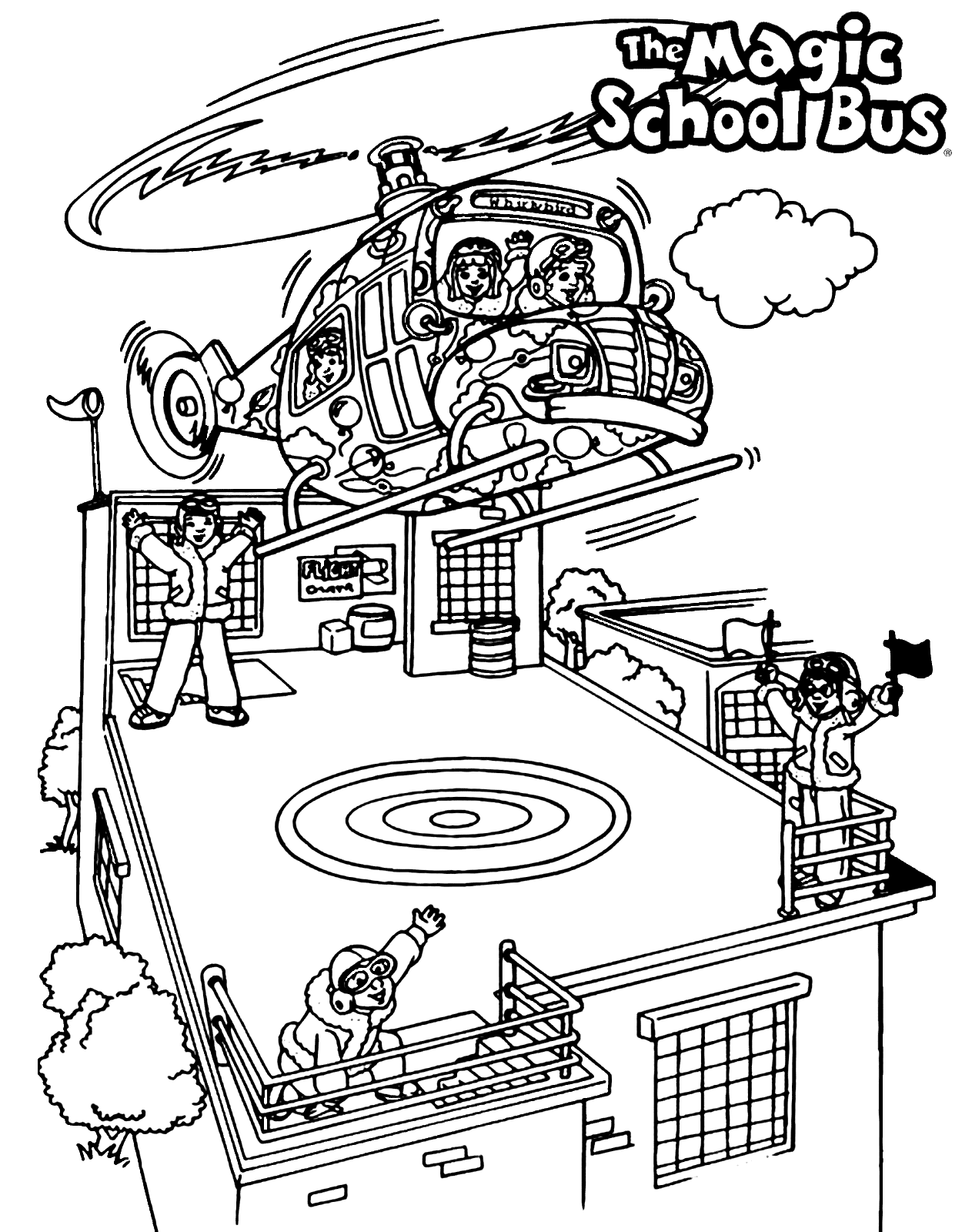 Magic School Bus Whirlybird Coloring Page