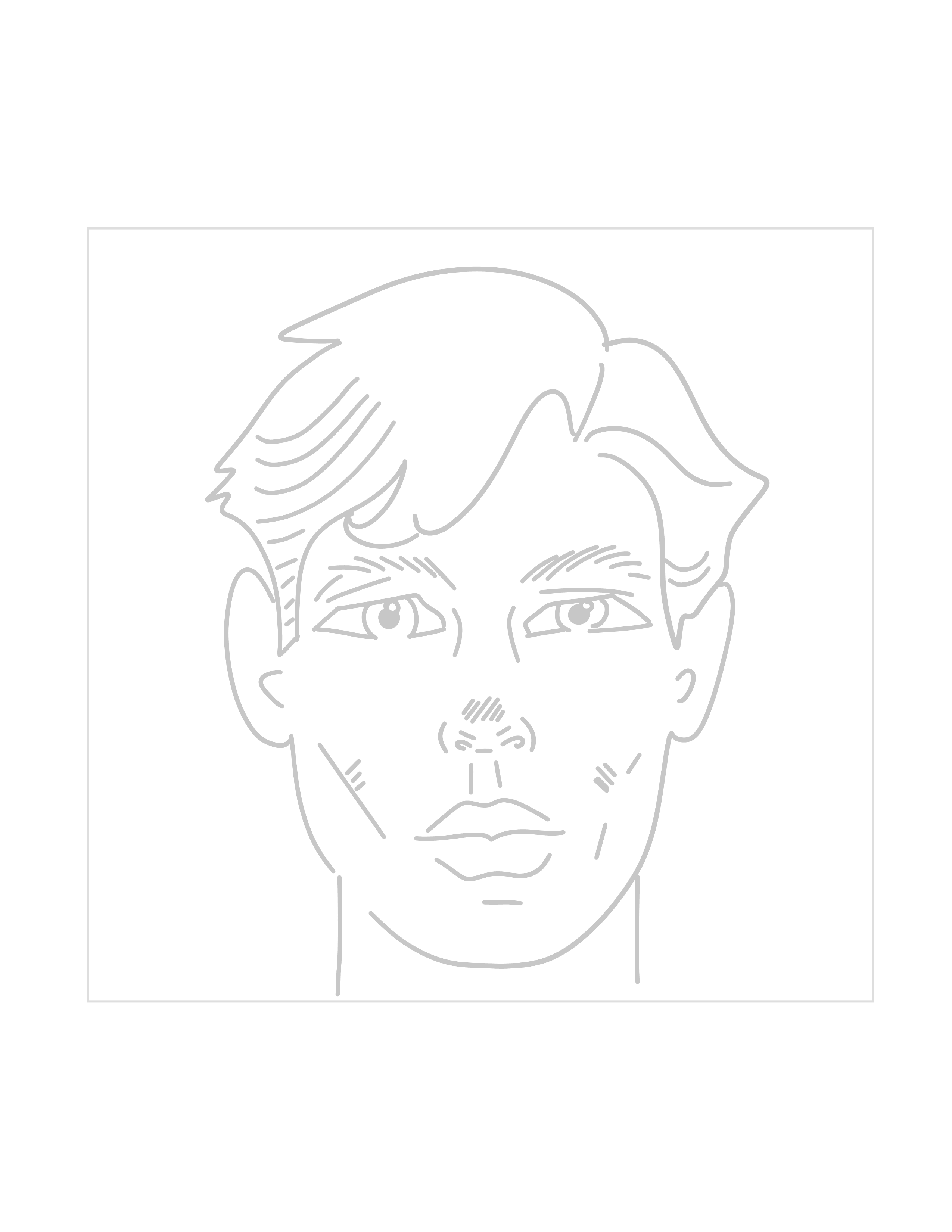 Male Portrait Traceable Coloring Page