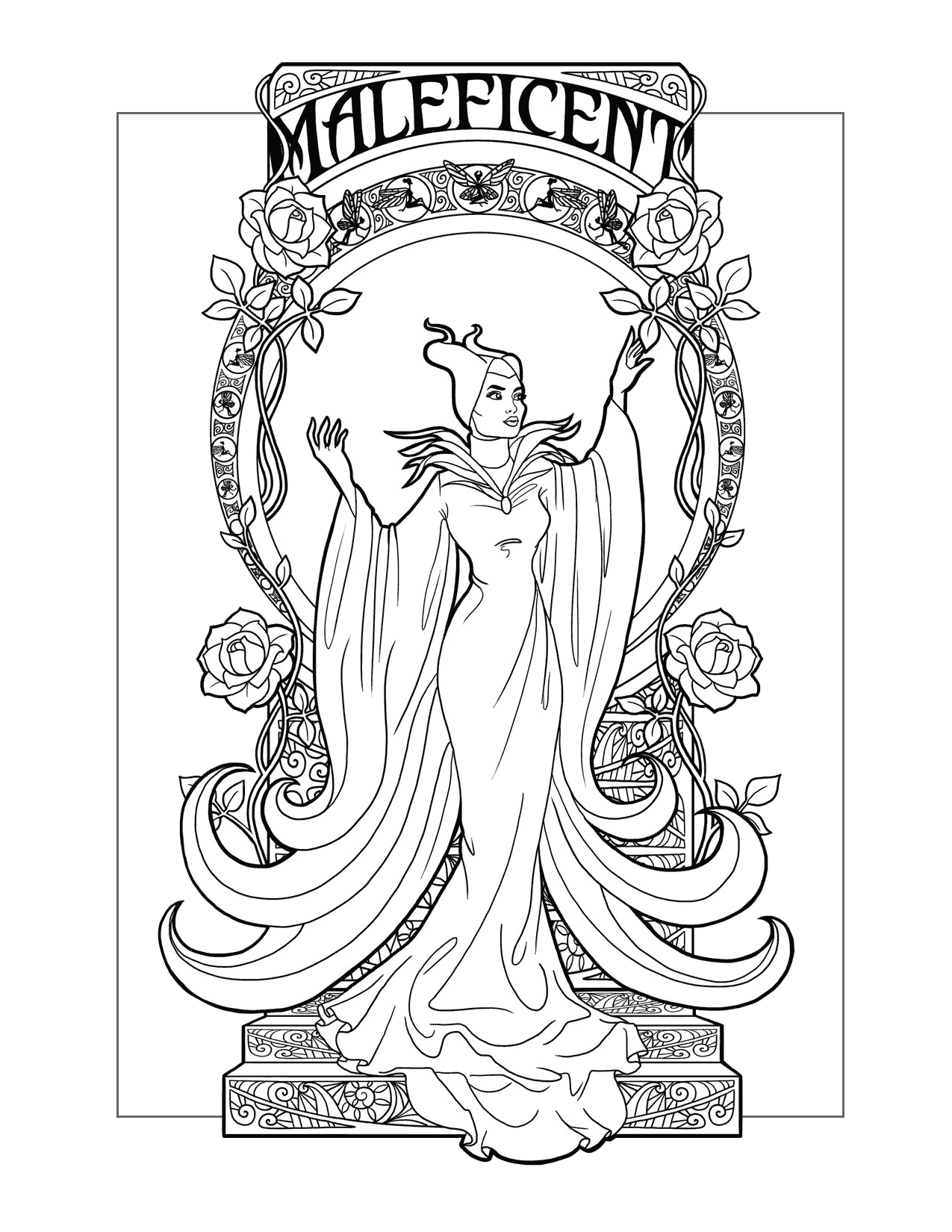 Maleficent Sleeping Beauty Coloring Page
