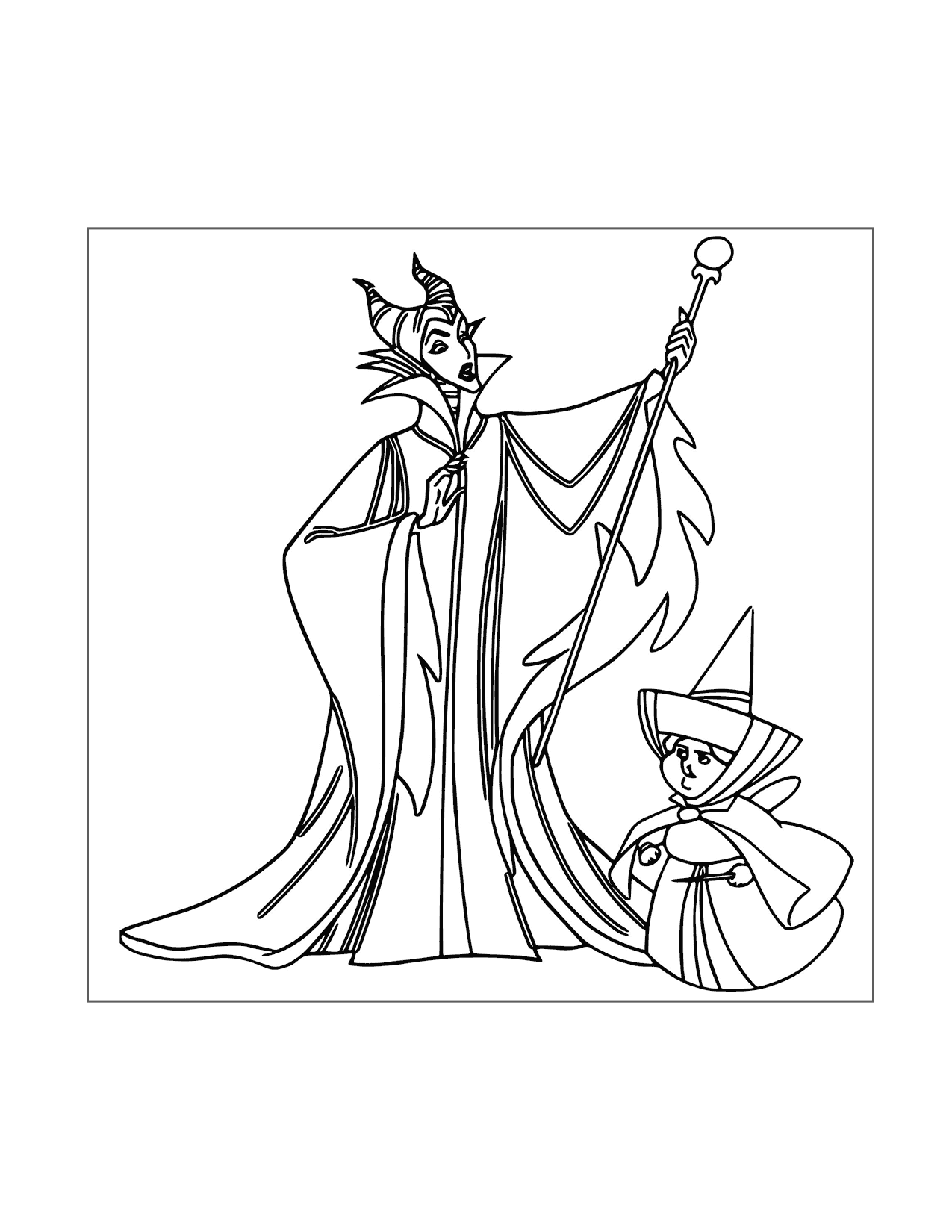 Maleficent And Fairy Sleeping Beauty Coloring Page