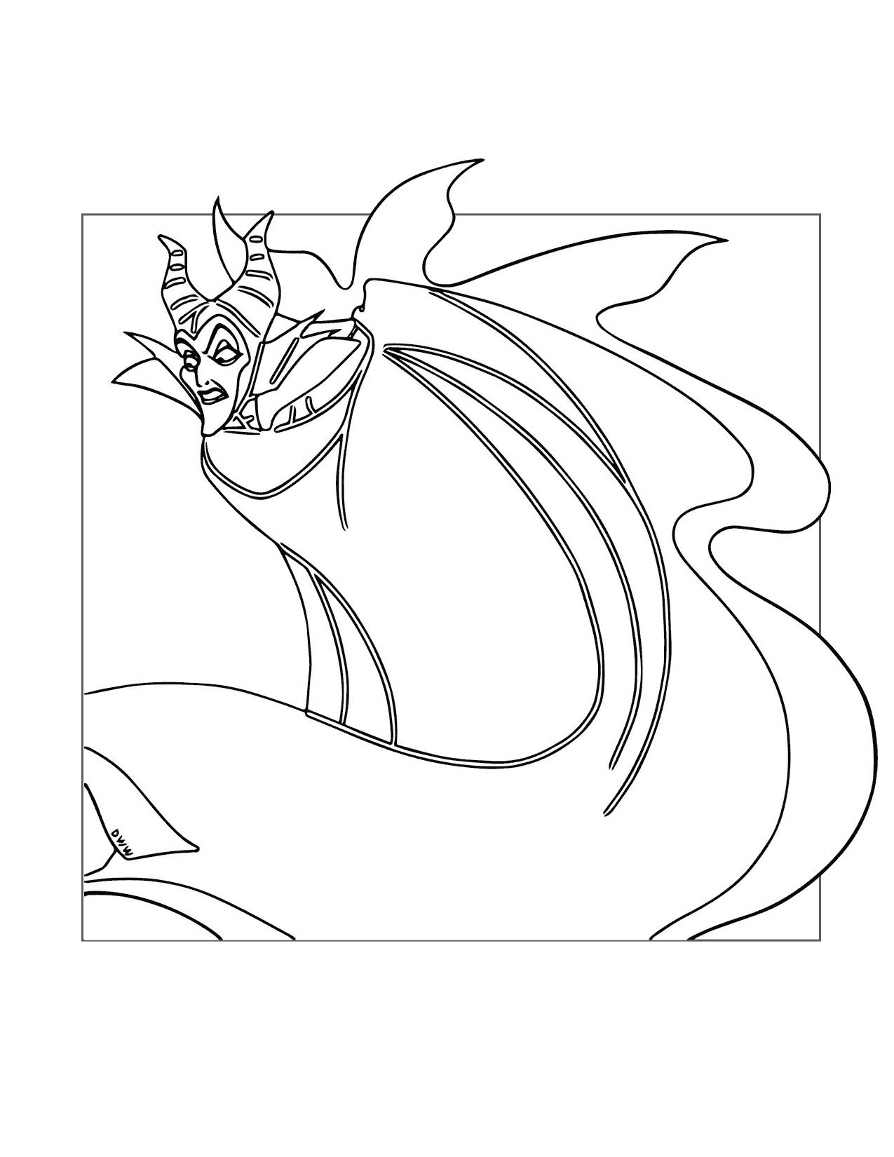 Maleficent Is Angry Coloring Page