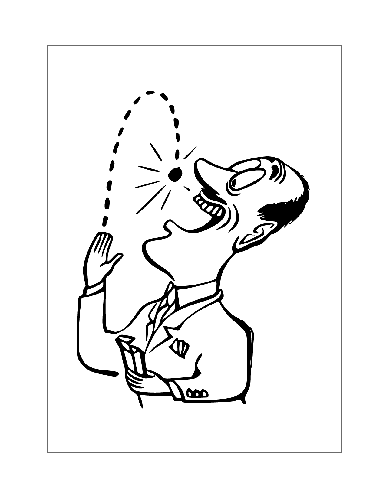 Man Catching Candy Coloring Page