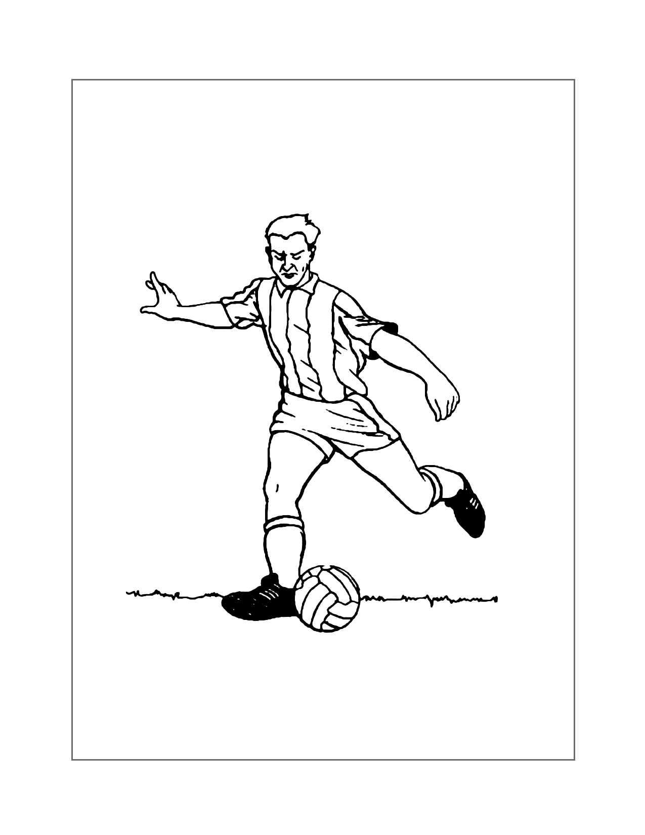 Man Playing Soccer Coloring Page