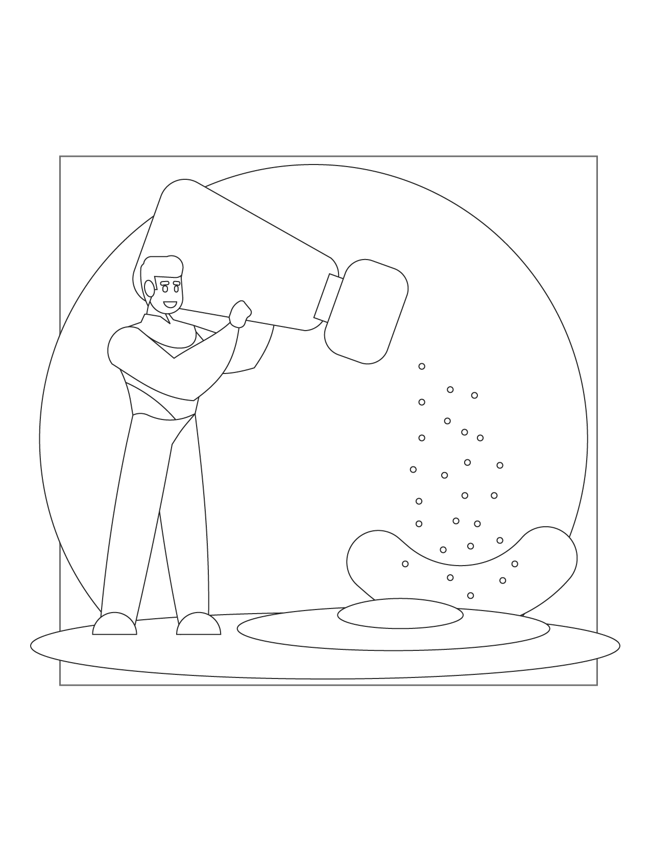 Man Salting Breakfast Funny Coloring Page