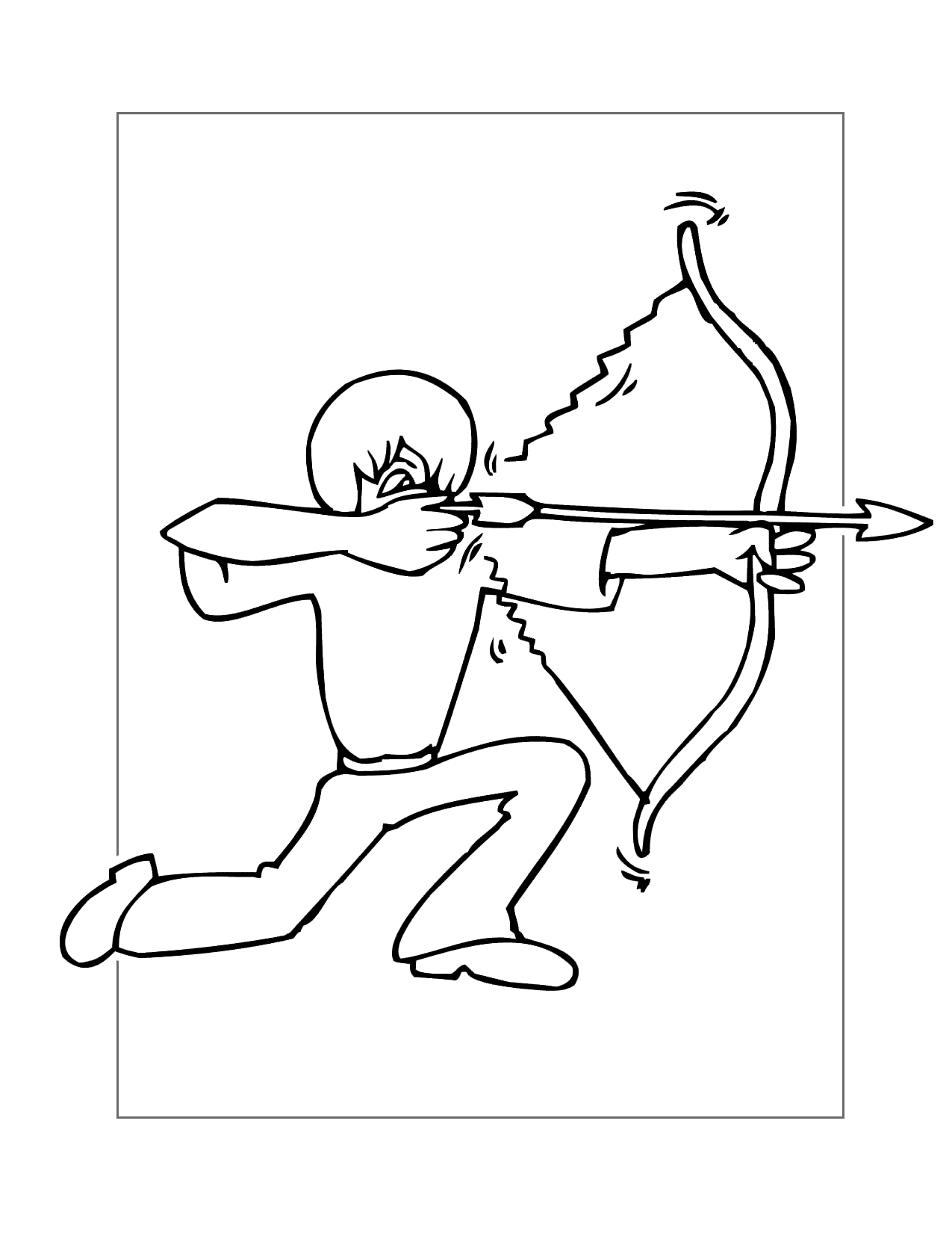 Man Shooting Arrow Coloring Page