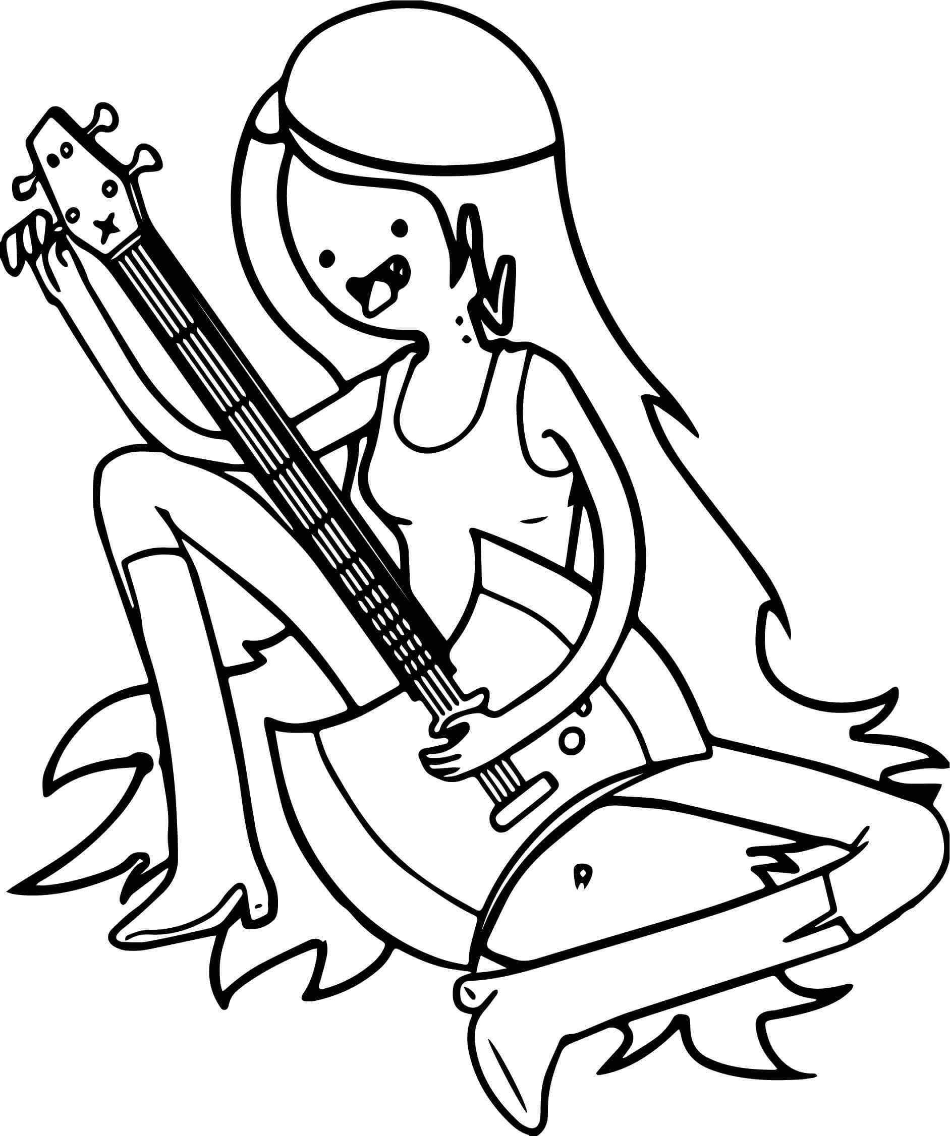 Marceline Guitar Cool Coloring Pages