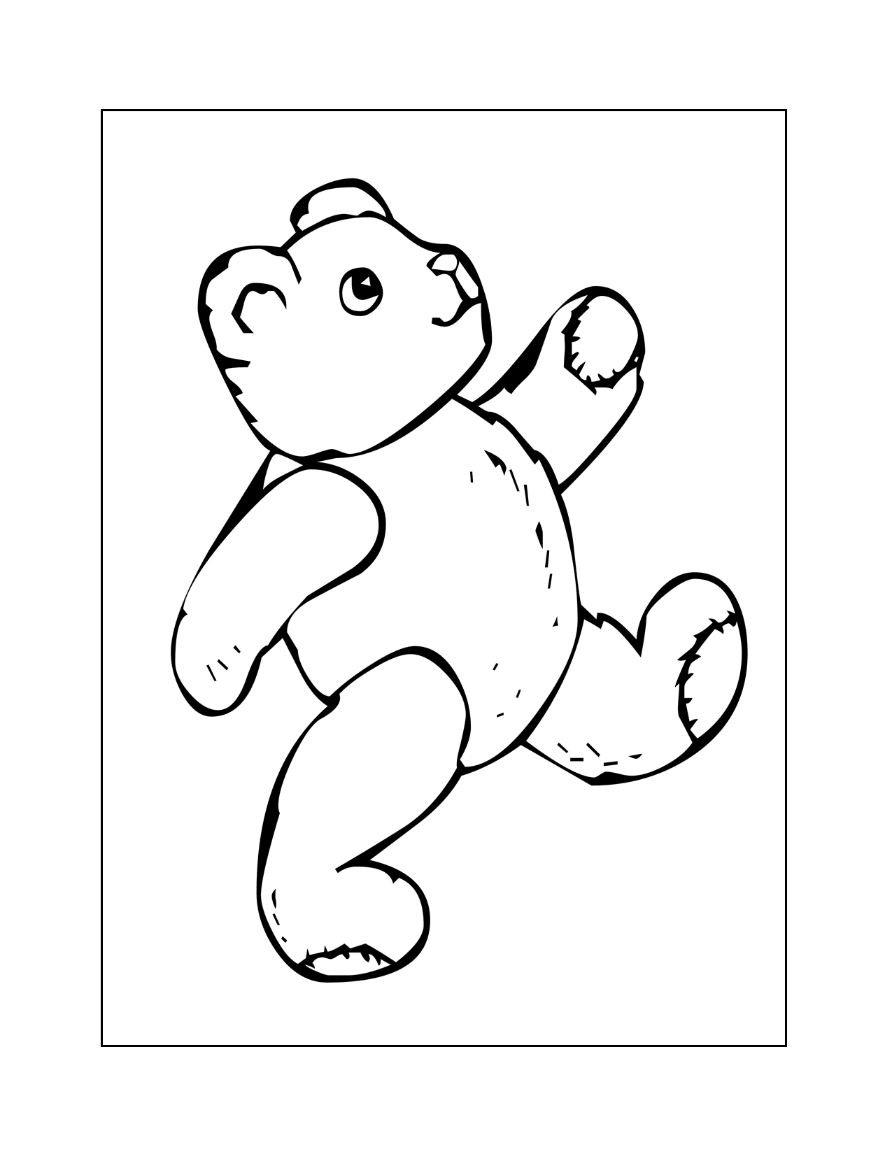 Marching Teddy Bear Coloring Page